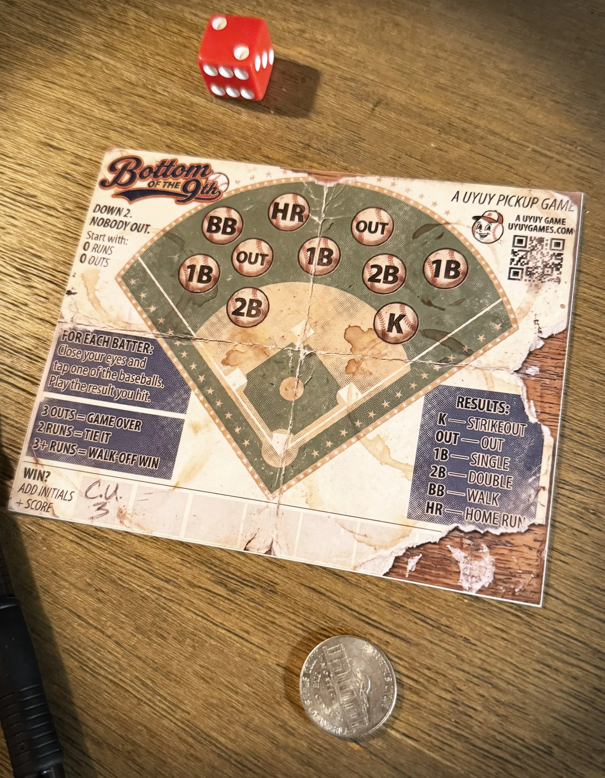 BOTTOM OF THE 9TH Pickup Sticker Game