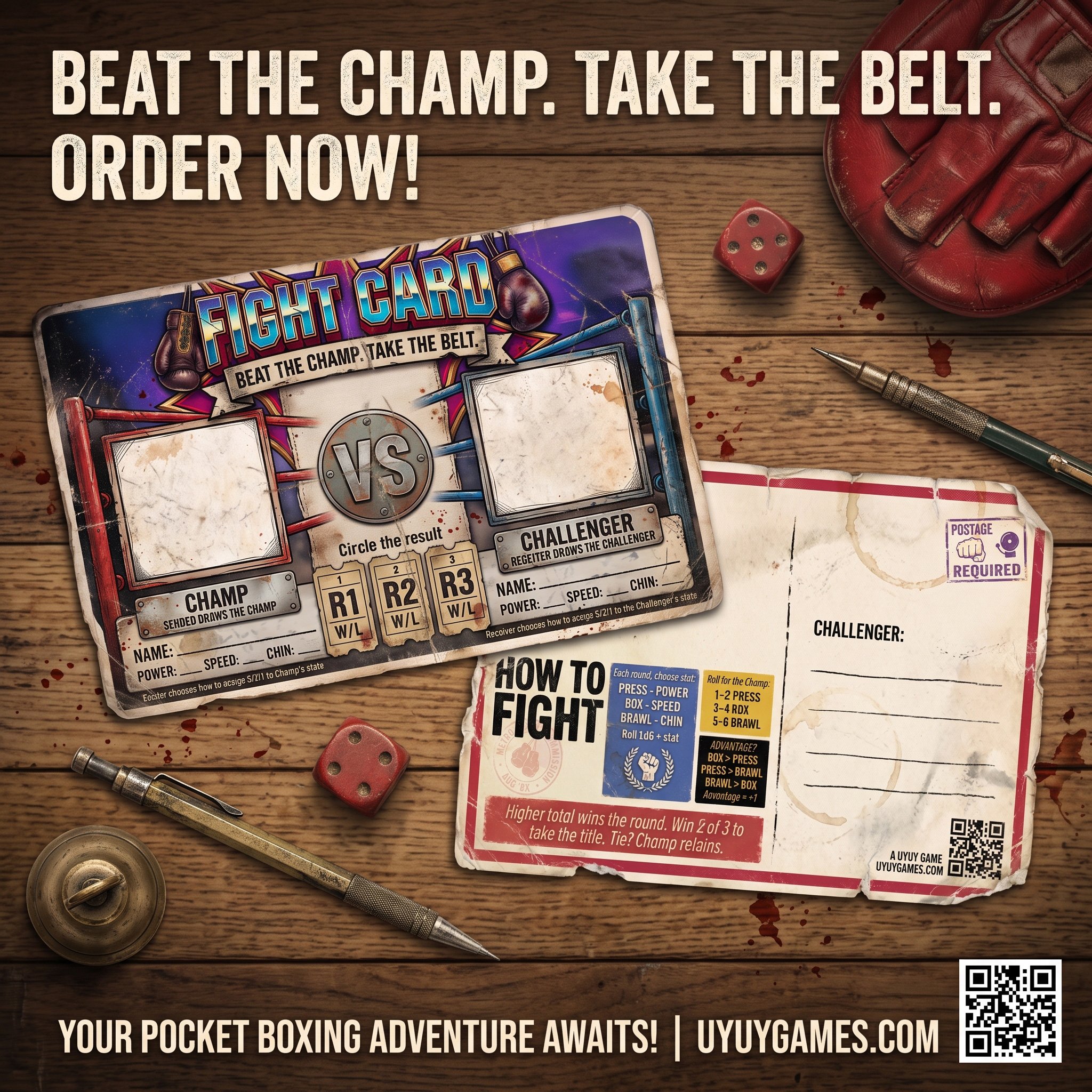 FIGHT CARD Postcard Game