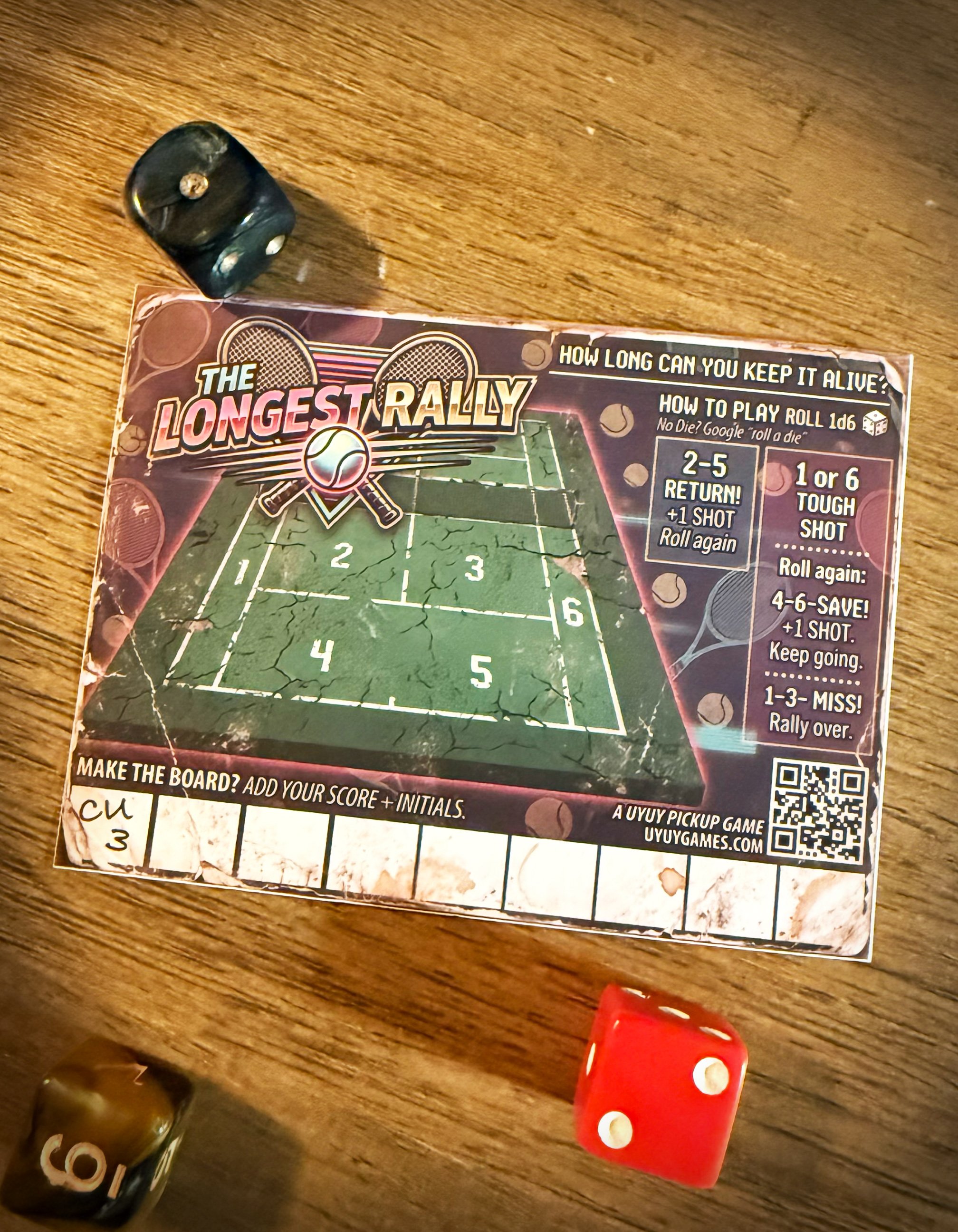 THE LONGEST RALLY Pickup Sticker Game