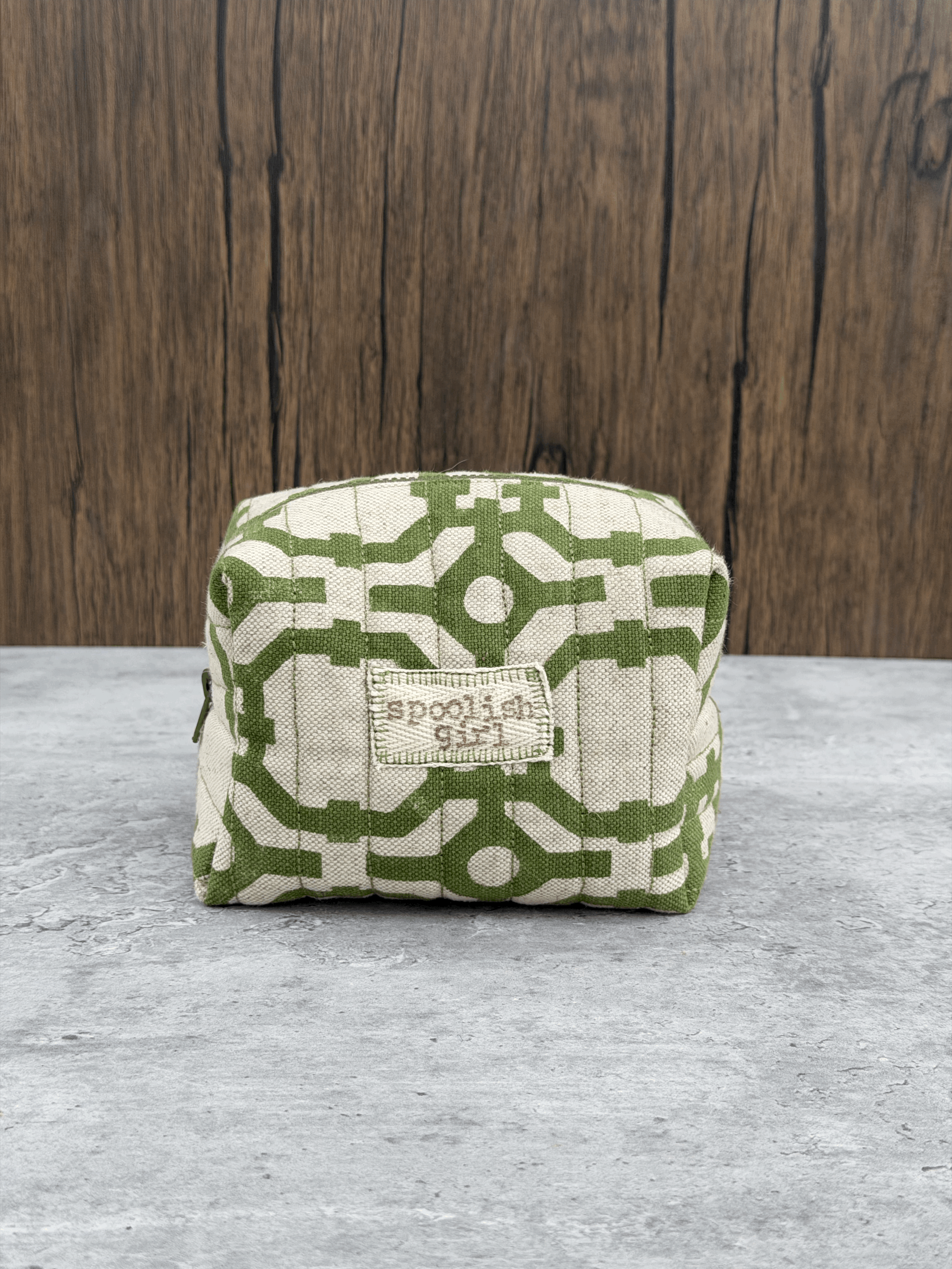 Green & White Boxy Bag