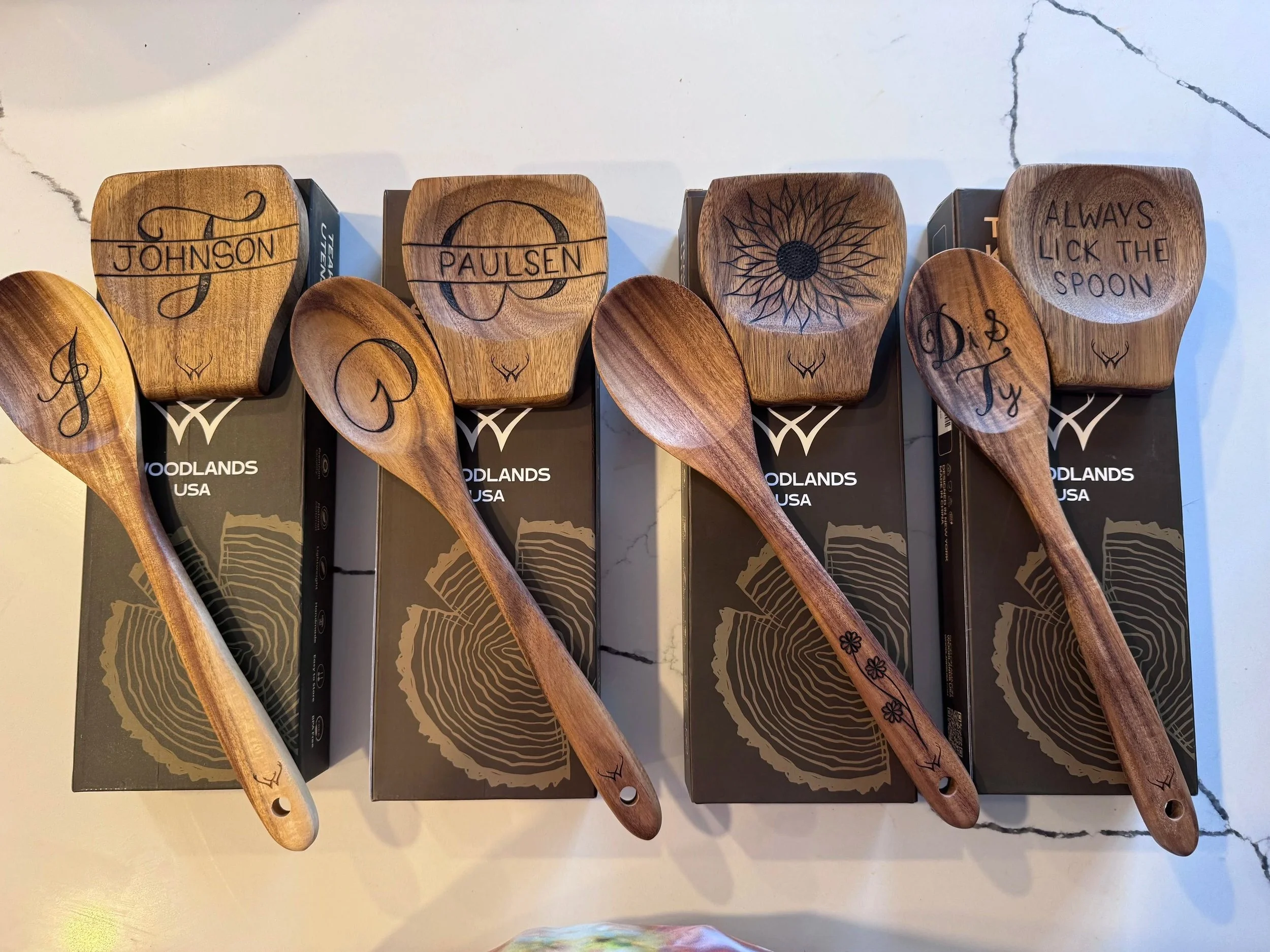 Custom Wooden Spoons with Holder 