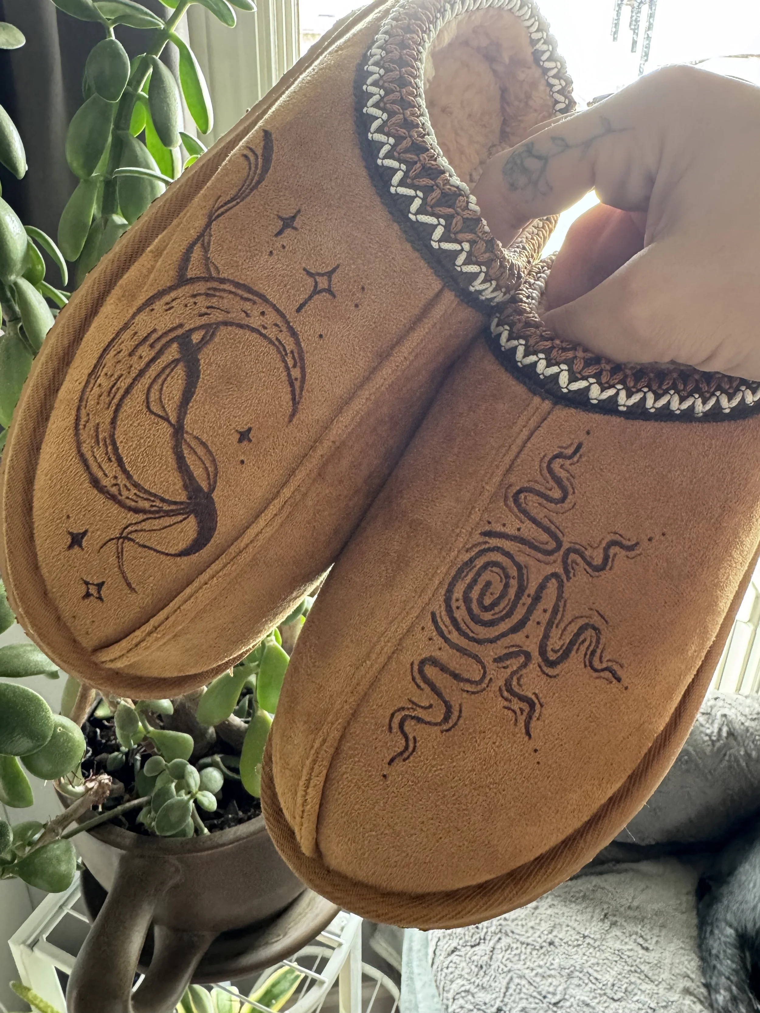 SOLD - Burnt Slippers Size: 8 - $45