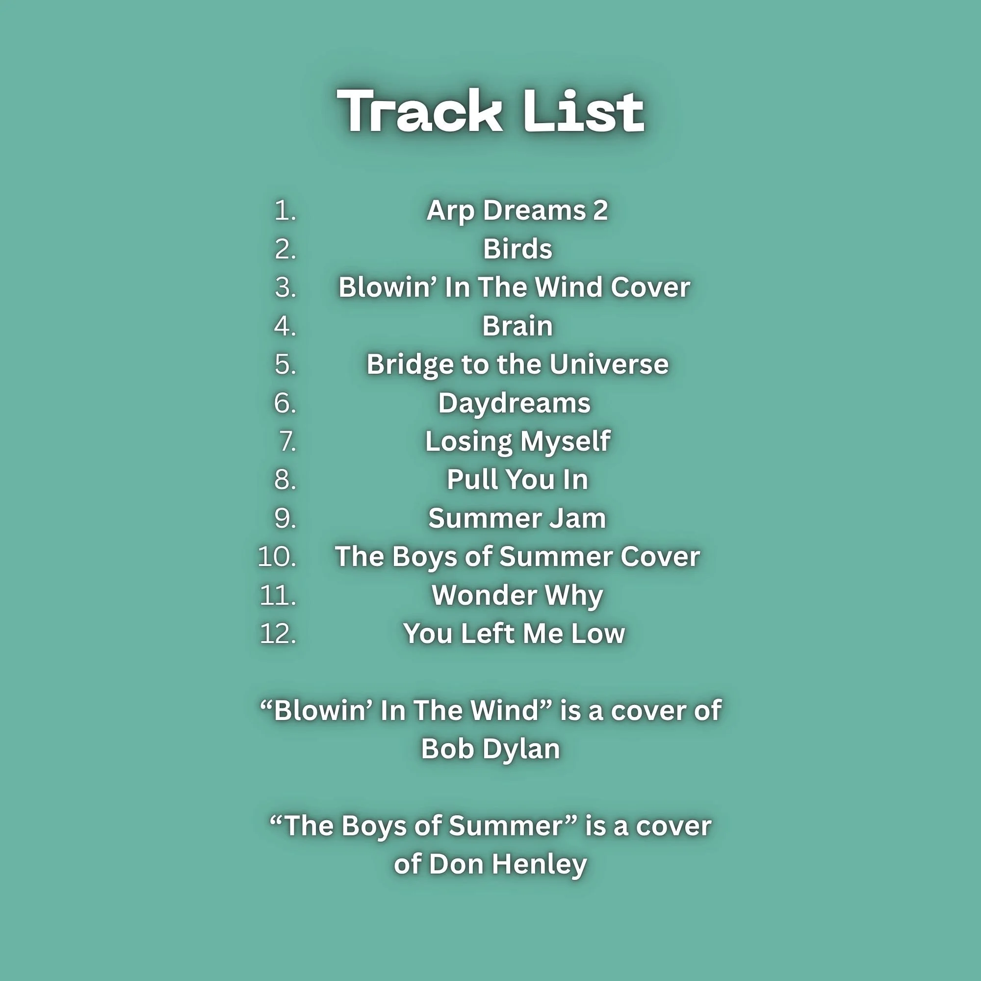Back of the CD Jacket