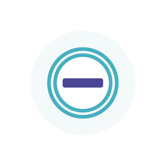 Close-up of a personal safety lock icon with a blue circular background and a white lock symbol with a horizontal bar.