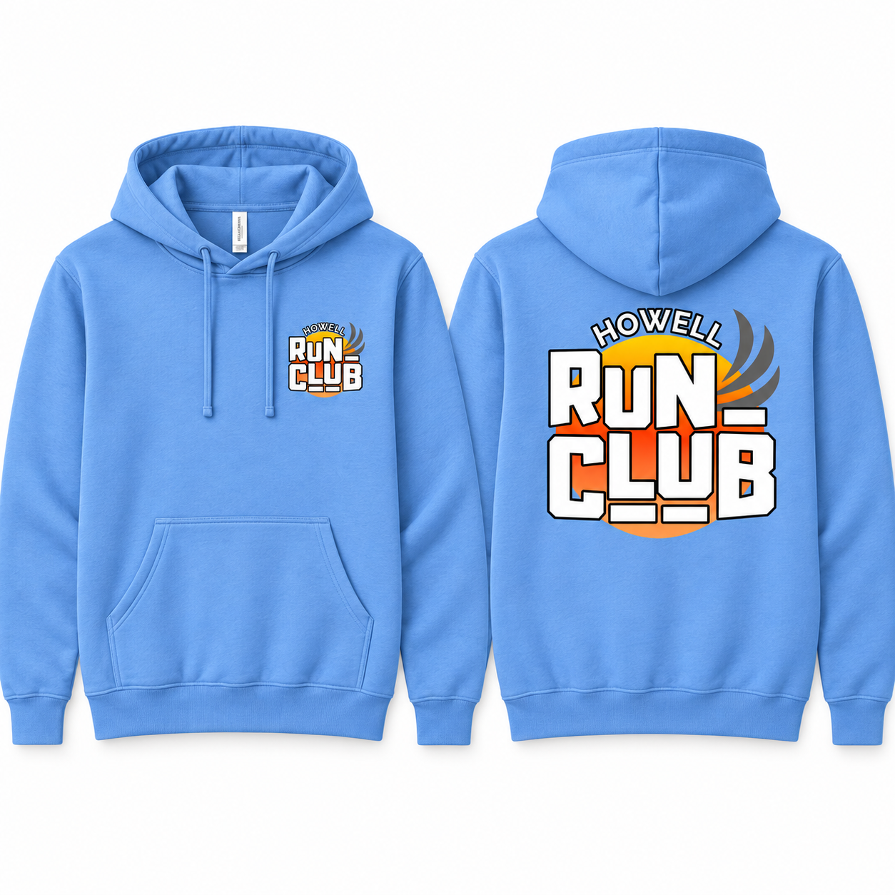 Lightweight Fleece Hooded Sweatshirt (Blue)