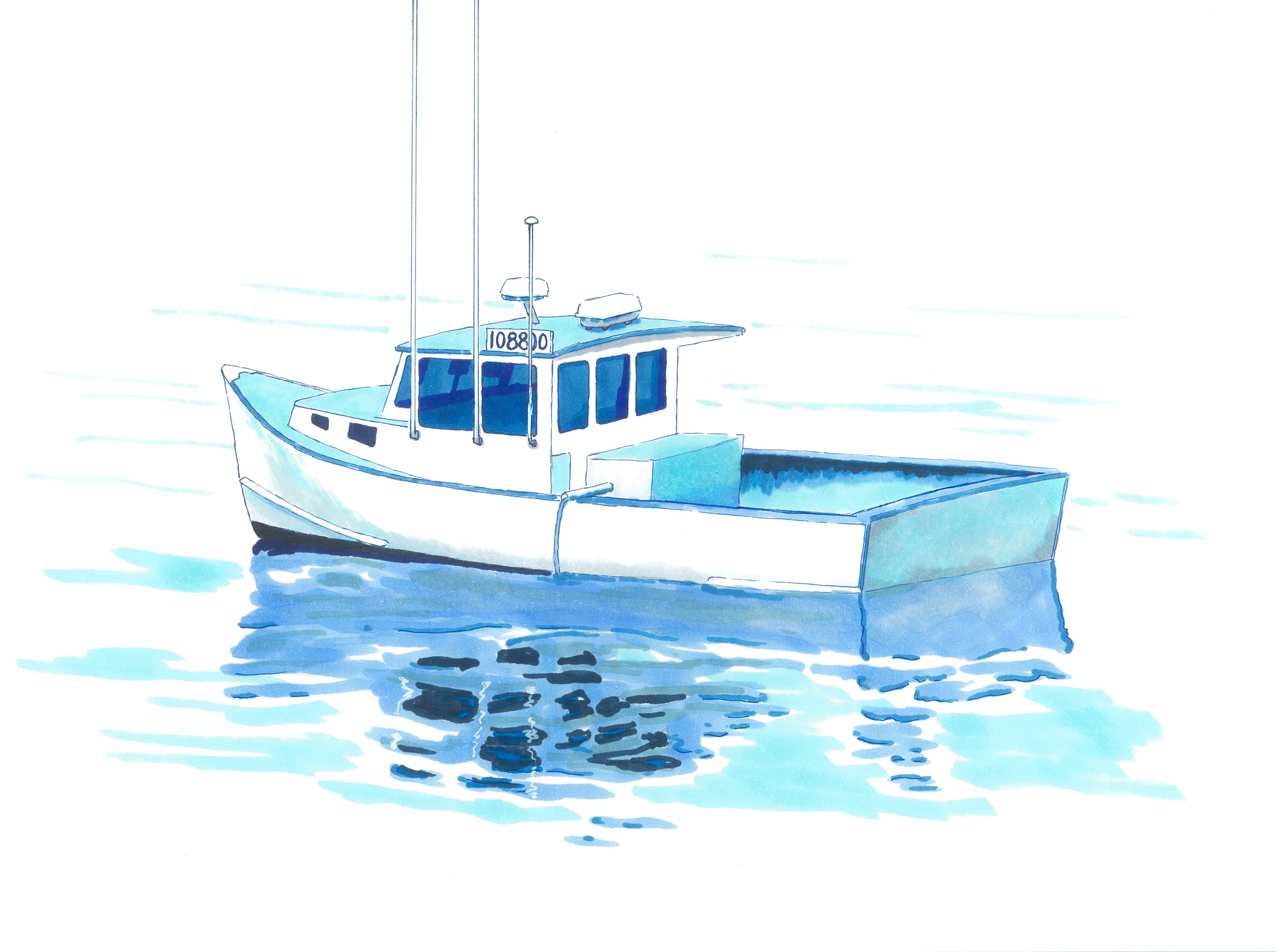 Blue Scale Boat