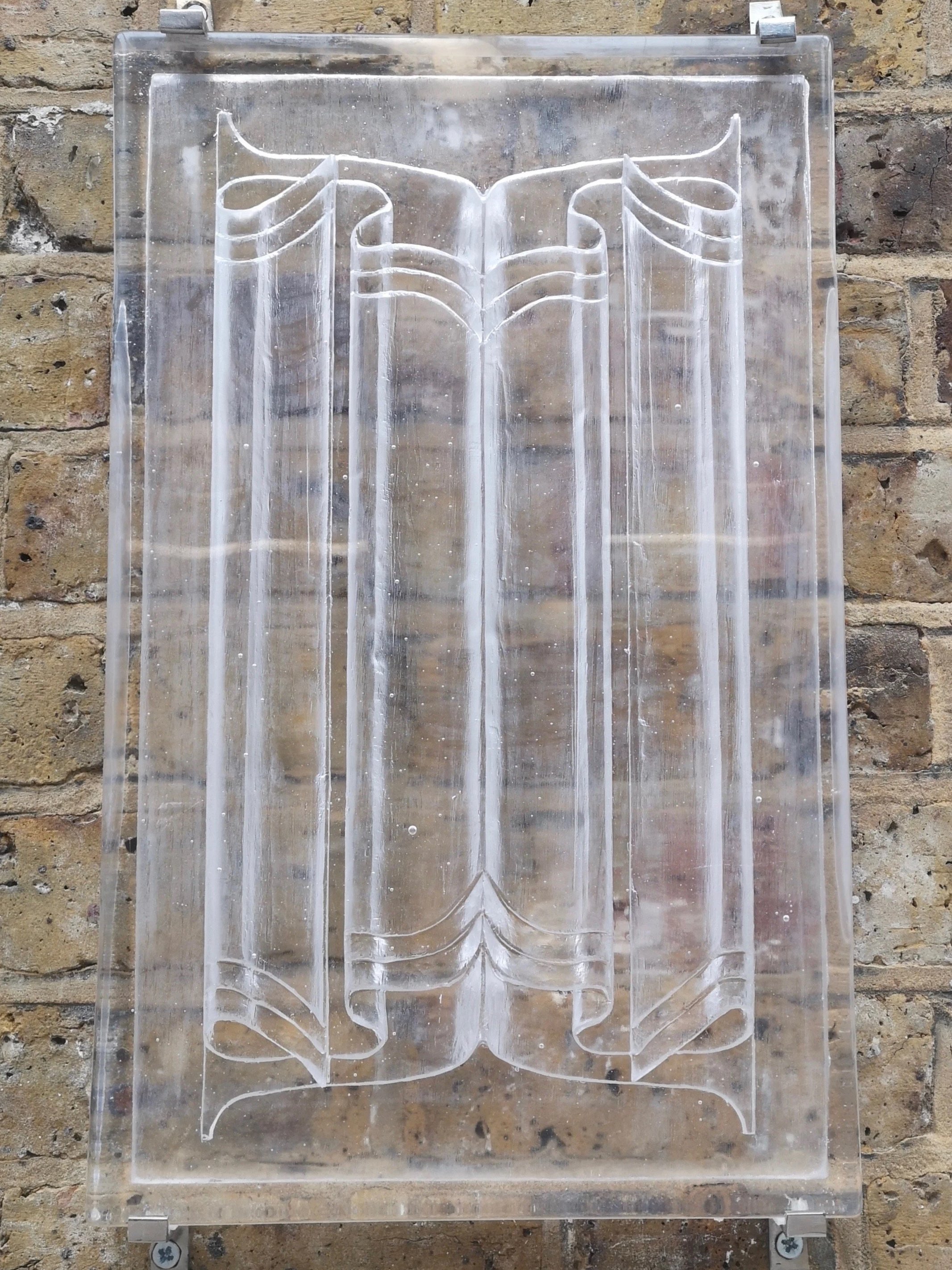 Oak Linenfold hand-carved and cast in glass