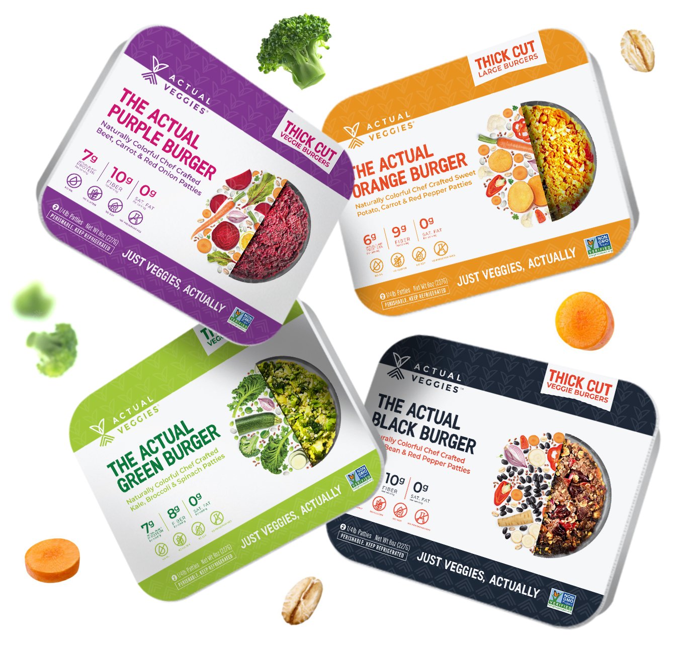 Actual Veggie burgers packaging design