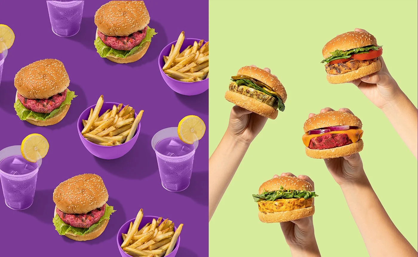 Actual Veggie burgers  print design