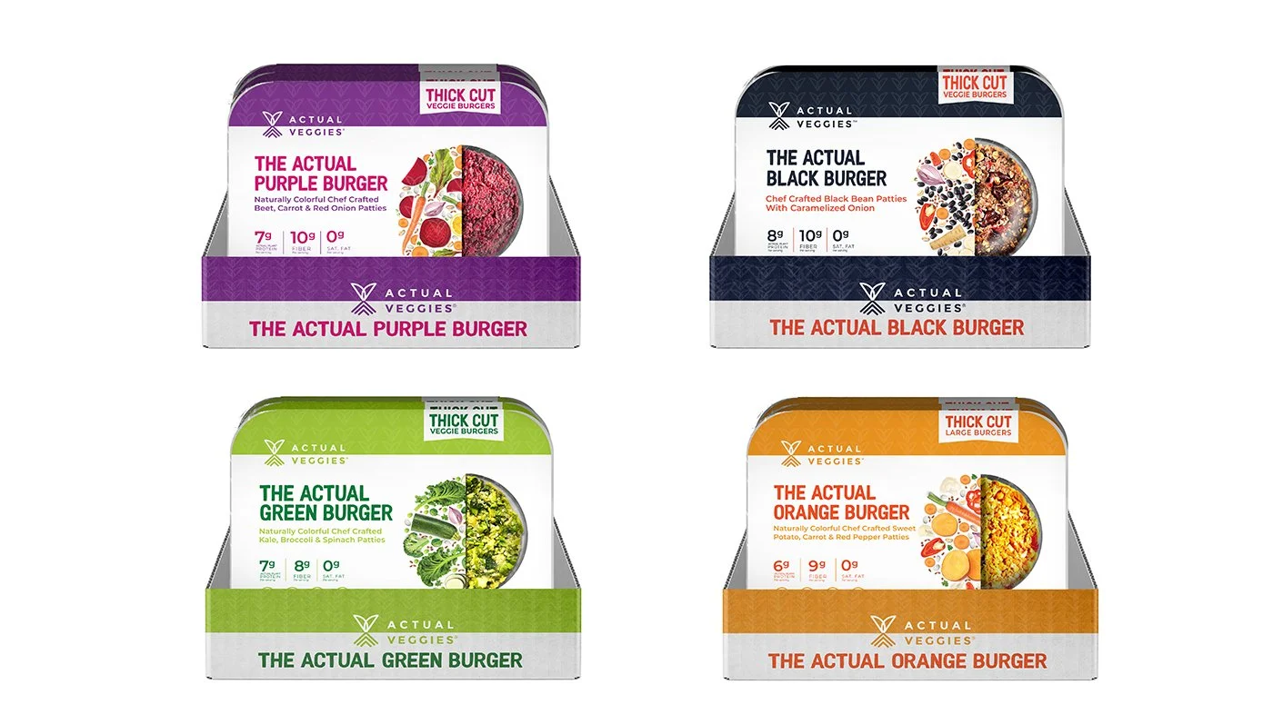 Actual Veggie burgers  packaging design