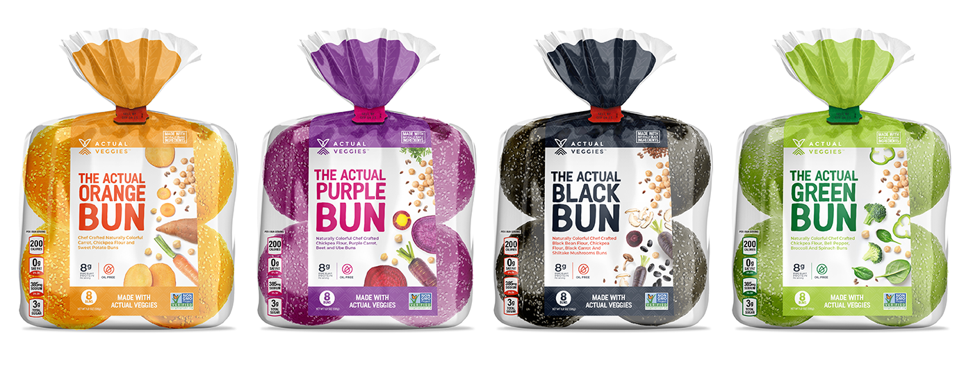 Actual Veggie burgers  packaging design