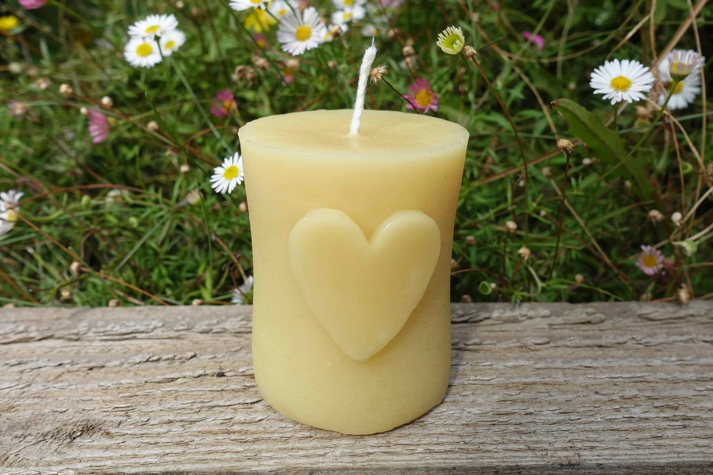 Pure Beeswax Heart Candle - Pillar Candle *