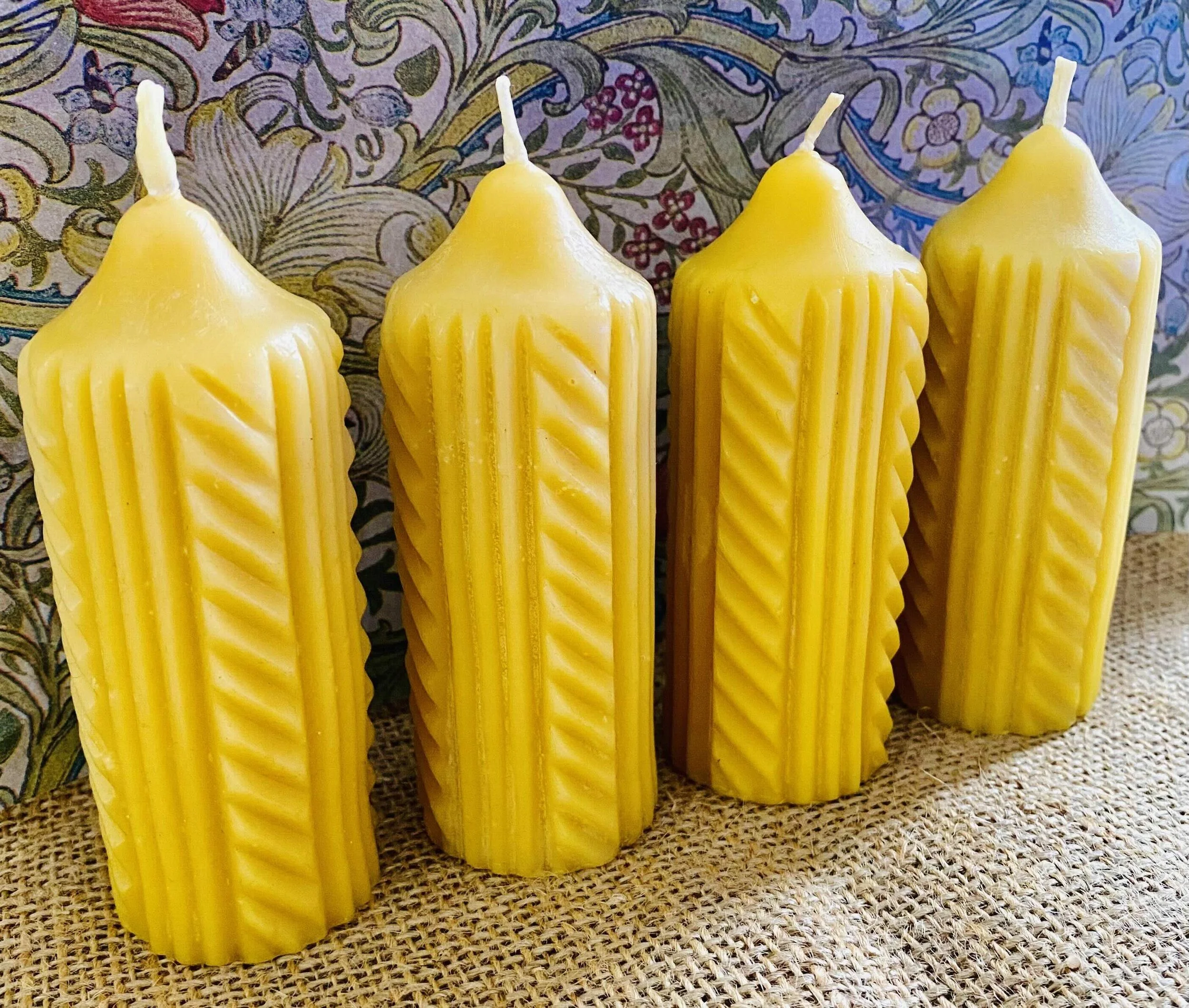 Pure Beeswax Pillar Candles – Beekeeper Handmade Pair *