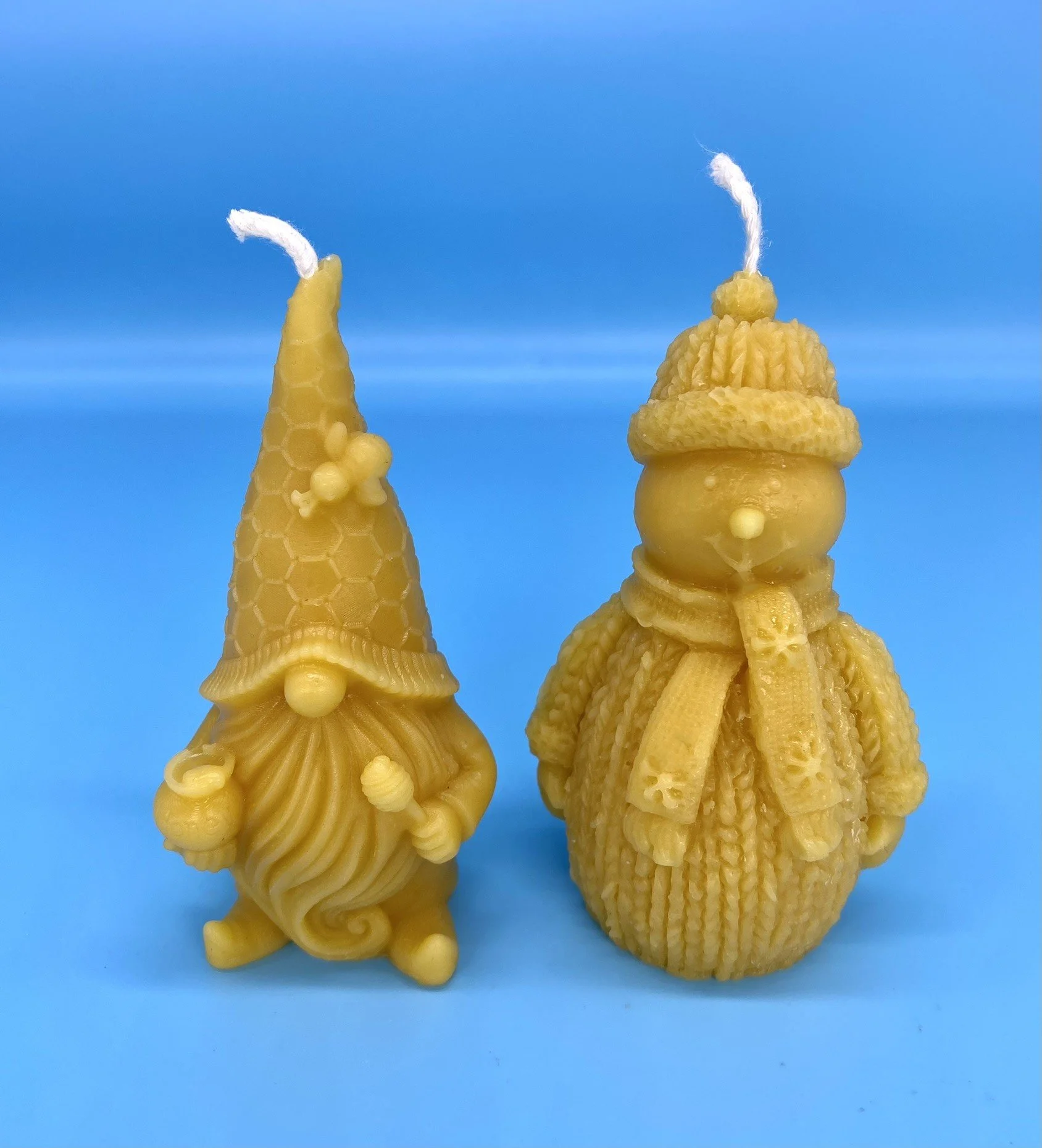 Pure Beeswax Christmas Candle Set | Gonk & Snowman Gift Set