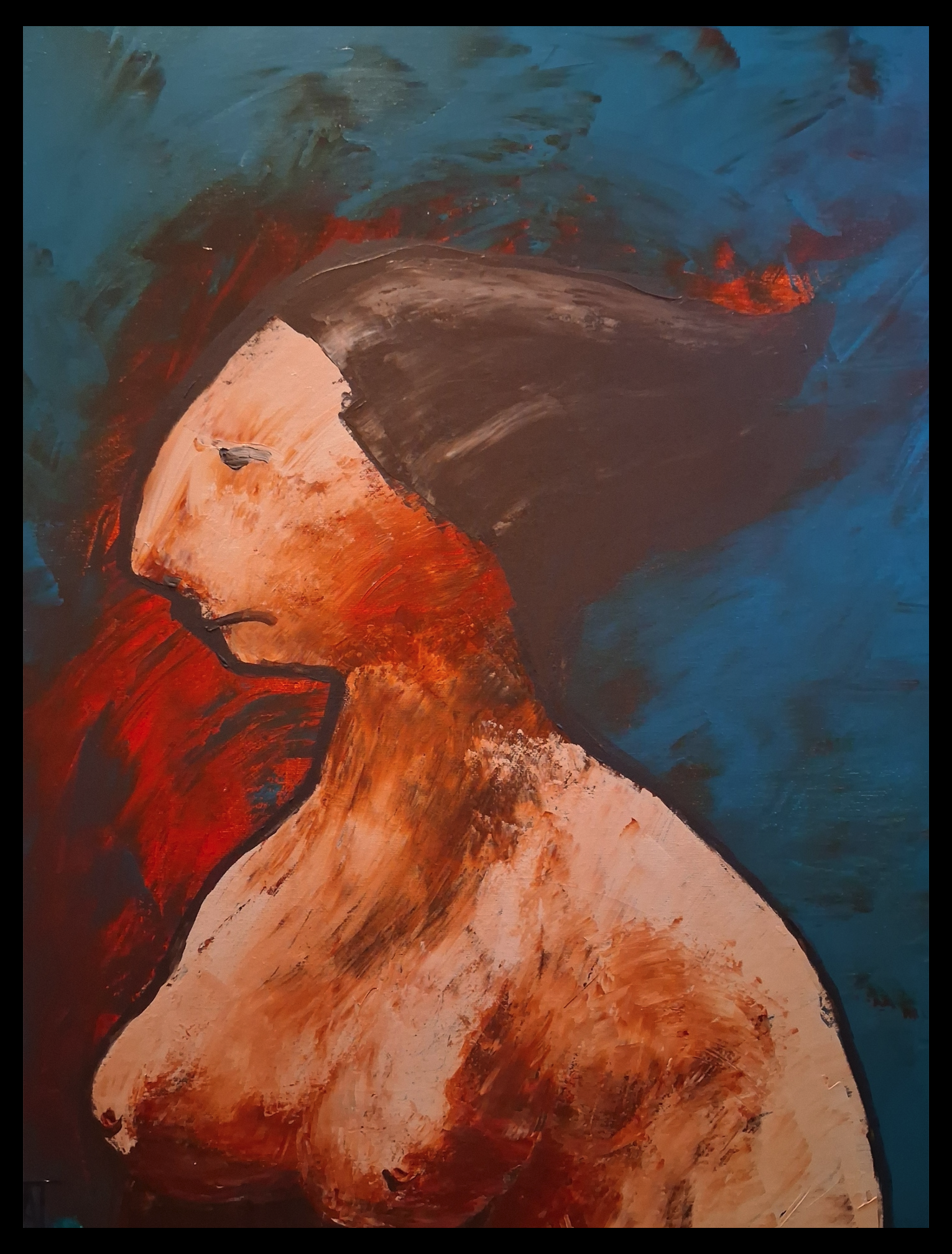 LITTLE WITCH 75x55cm Acrylique sur toile