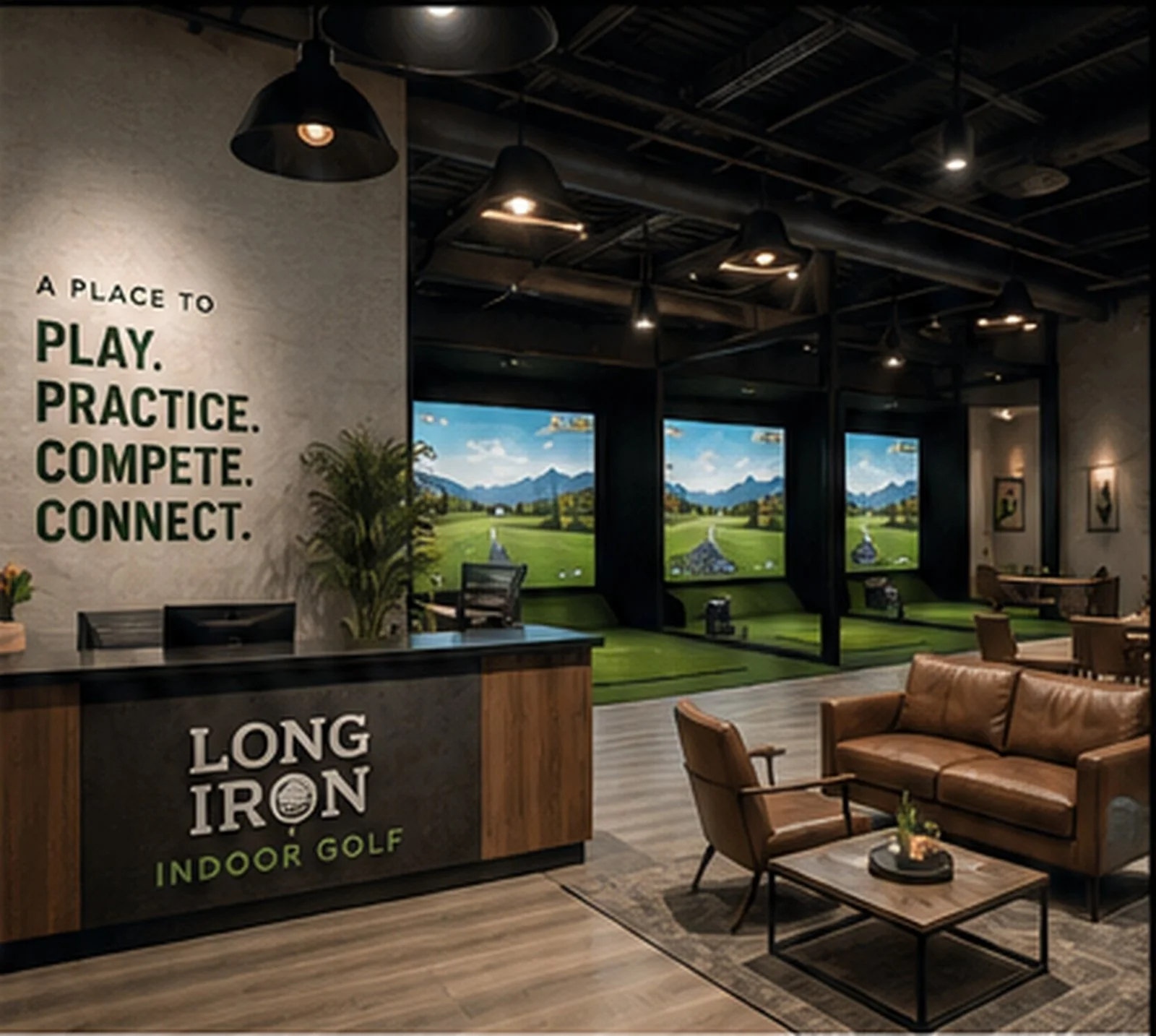 golf simulator, indoor golf,