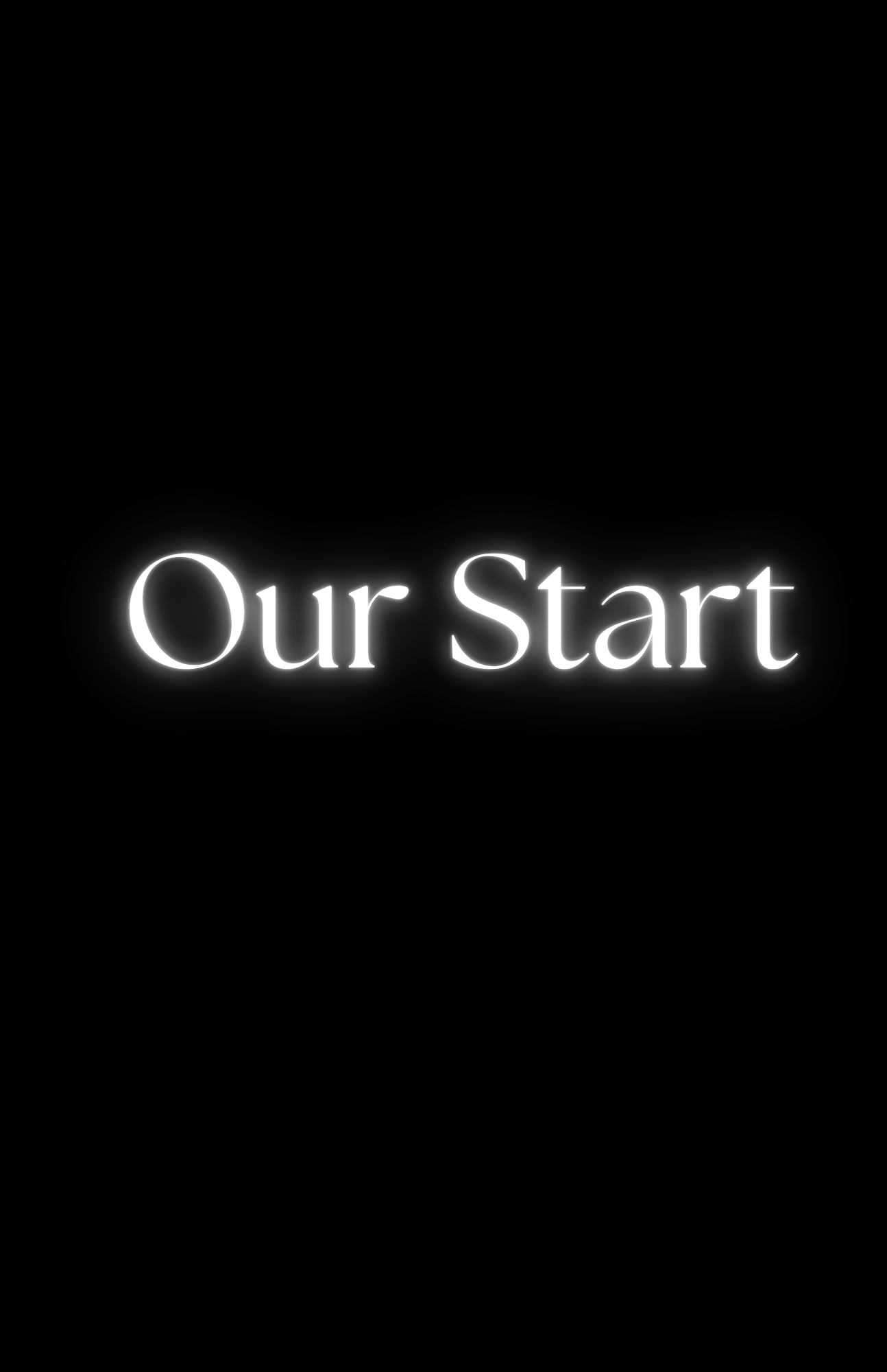 Black arch that says "Our Start"