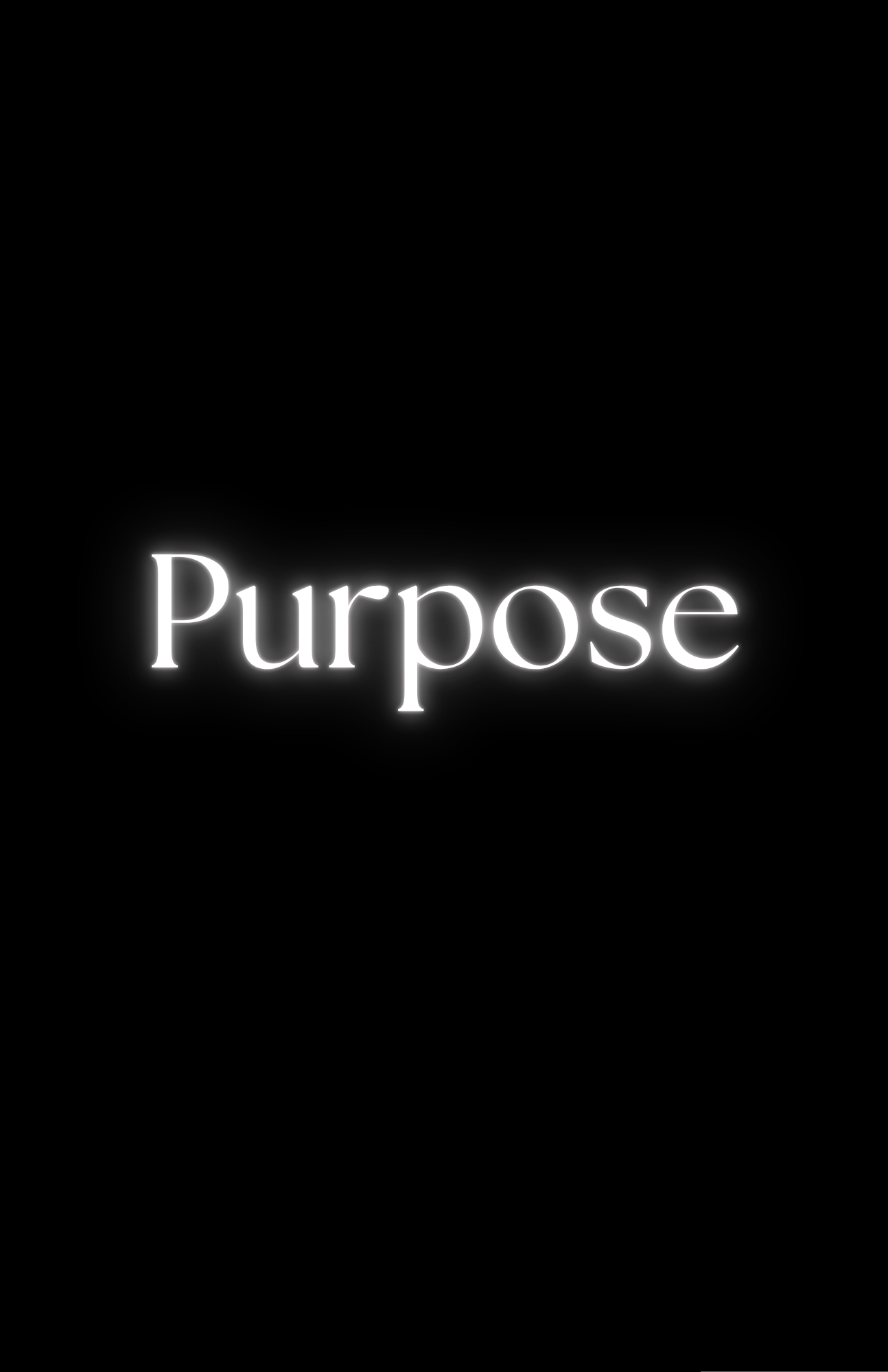Black arch that says "Purpose"