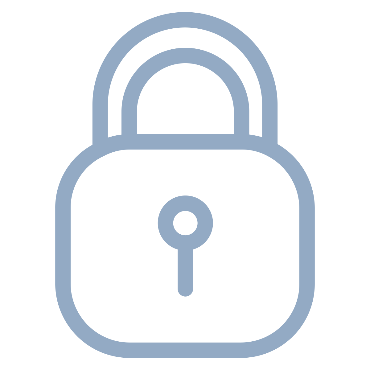 Icon of a padlock with a keyhole