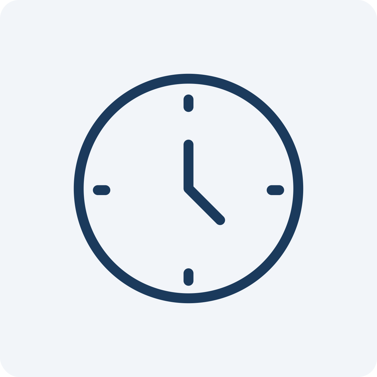 Simple clock showing 3:00.
