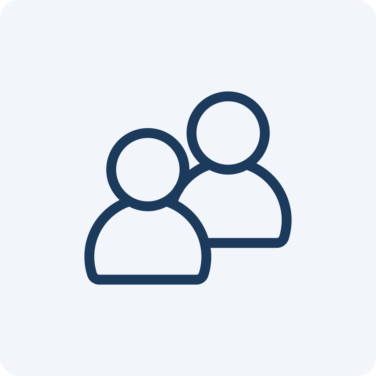 Outline icon of two people standing side by side.
