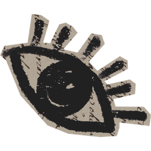 A stylized eye illustration with radiating lines.