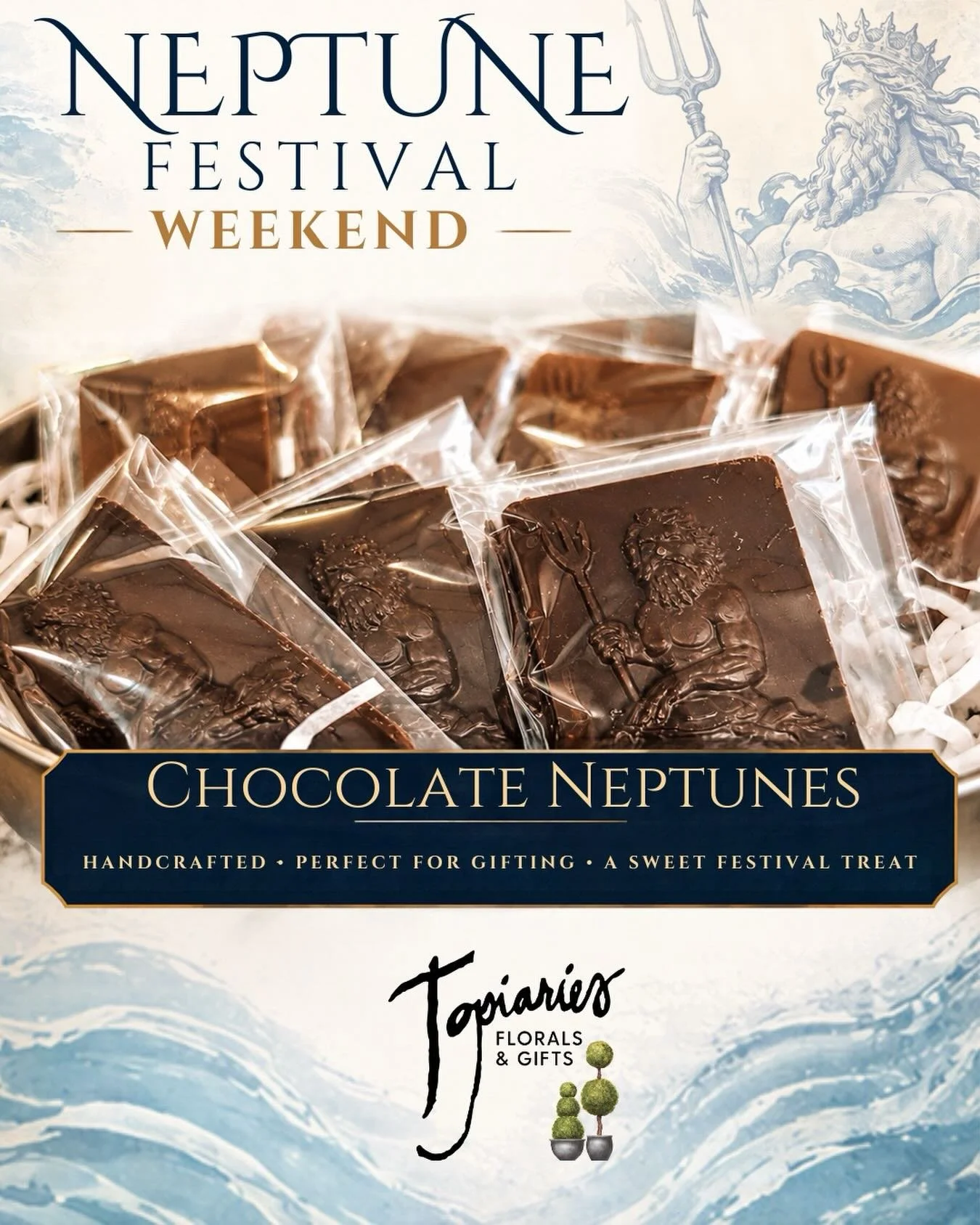 Neptune Festival weekend calls for a little something sweet.

Celebrate the King of the Sea with handcrafted Neptunes by Madeleine Chocolate. Beautifully detailed, delicious, and perfect for gifting, sharing or enjoying all to yourself!

#neptunefest