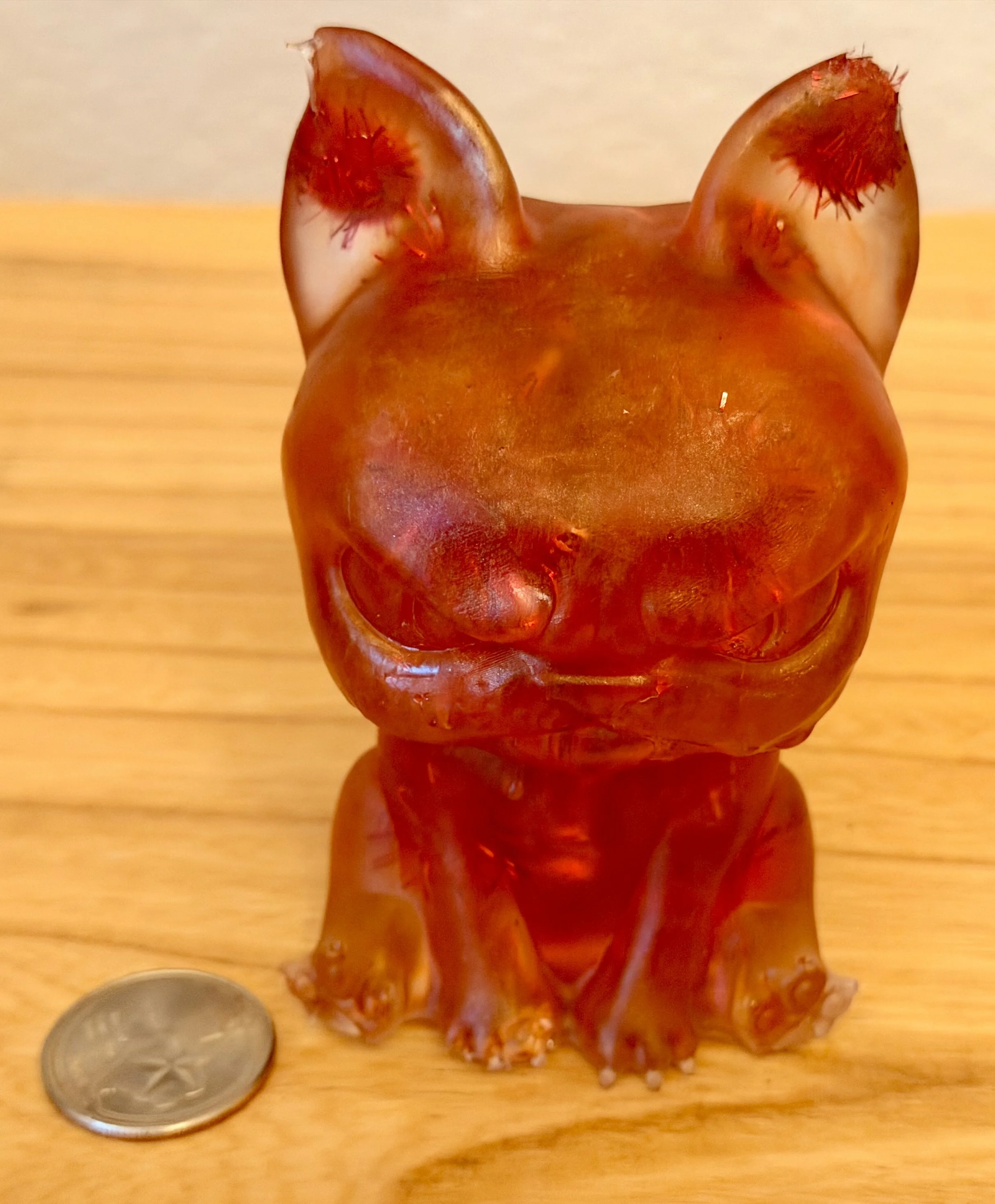 'Angry Frenchie' Resin Art Sculpture