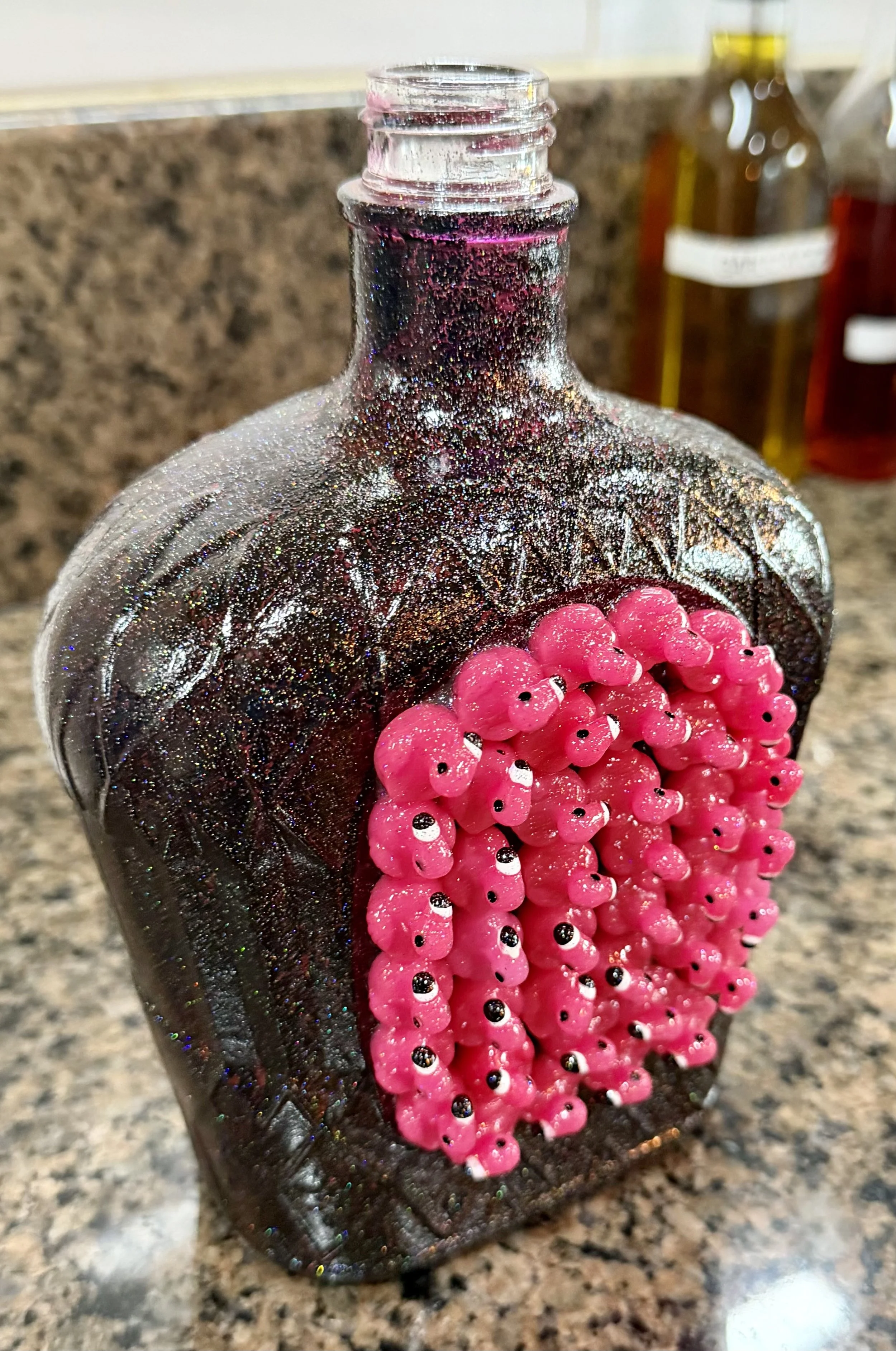 Flamingo Crown Royal Bottle Art