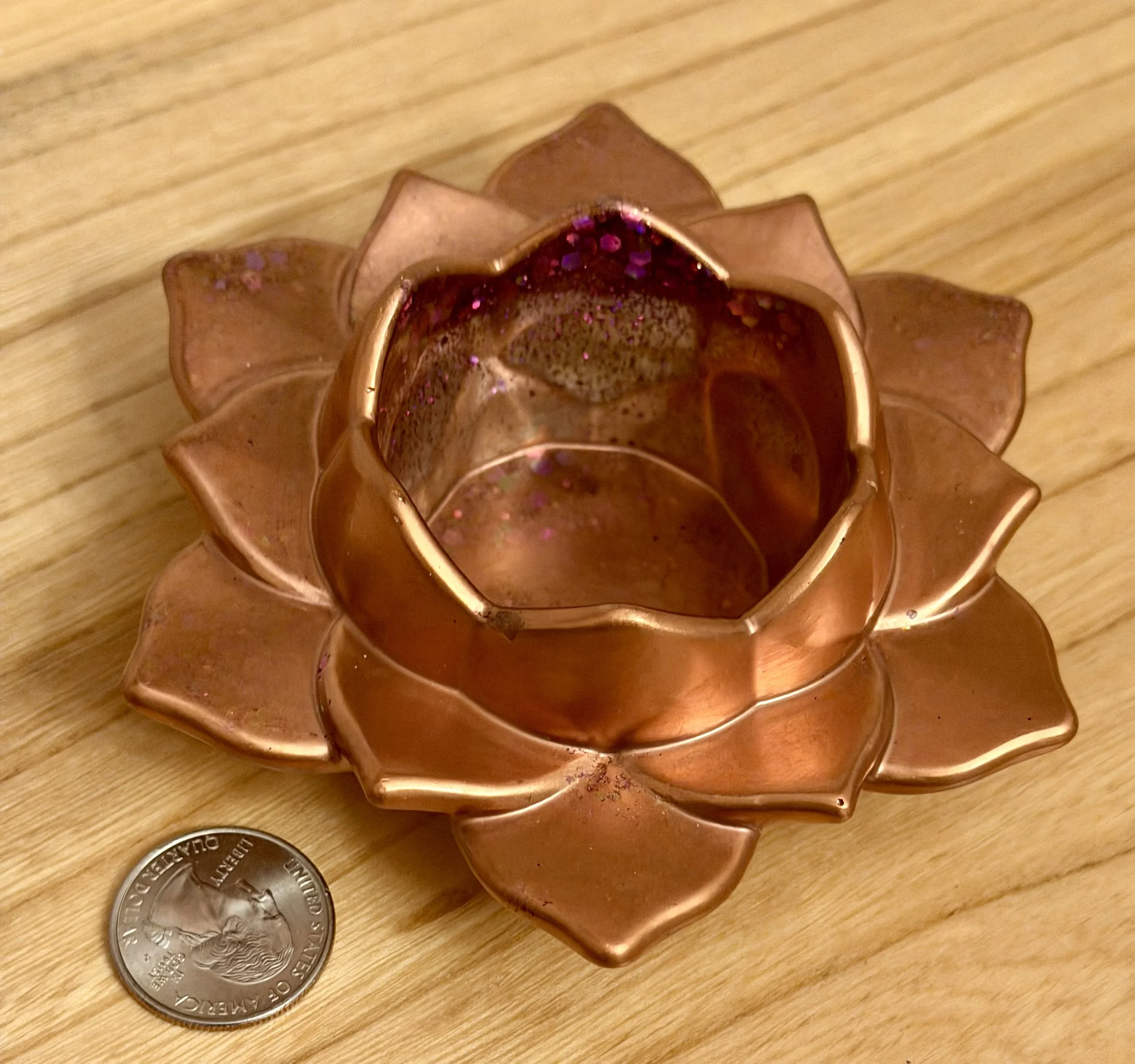 Metallic Bronze Resin Candle Holder