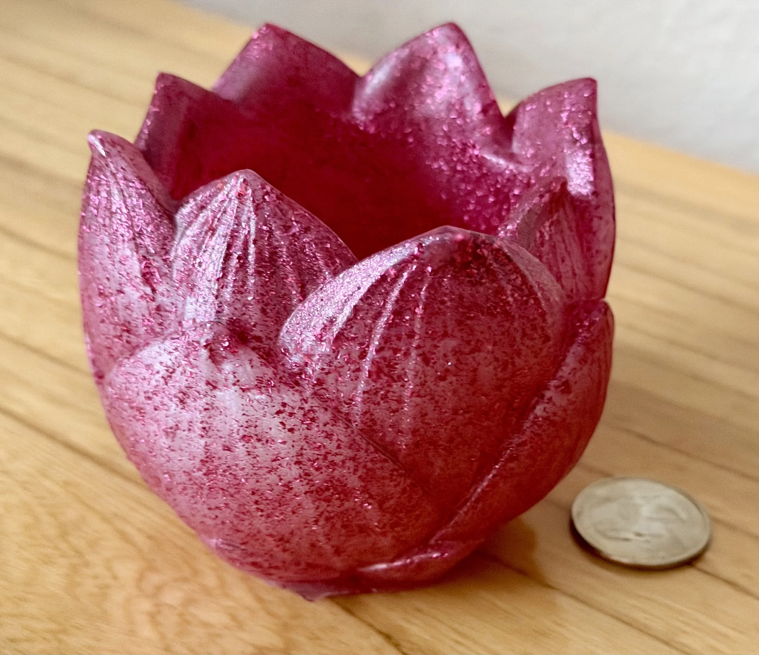 Lotus Blossom Resin Mini Planter