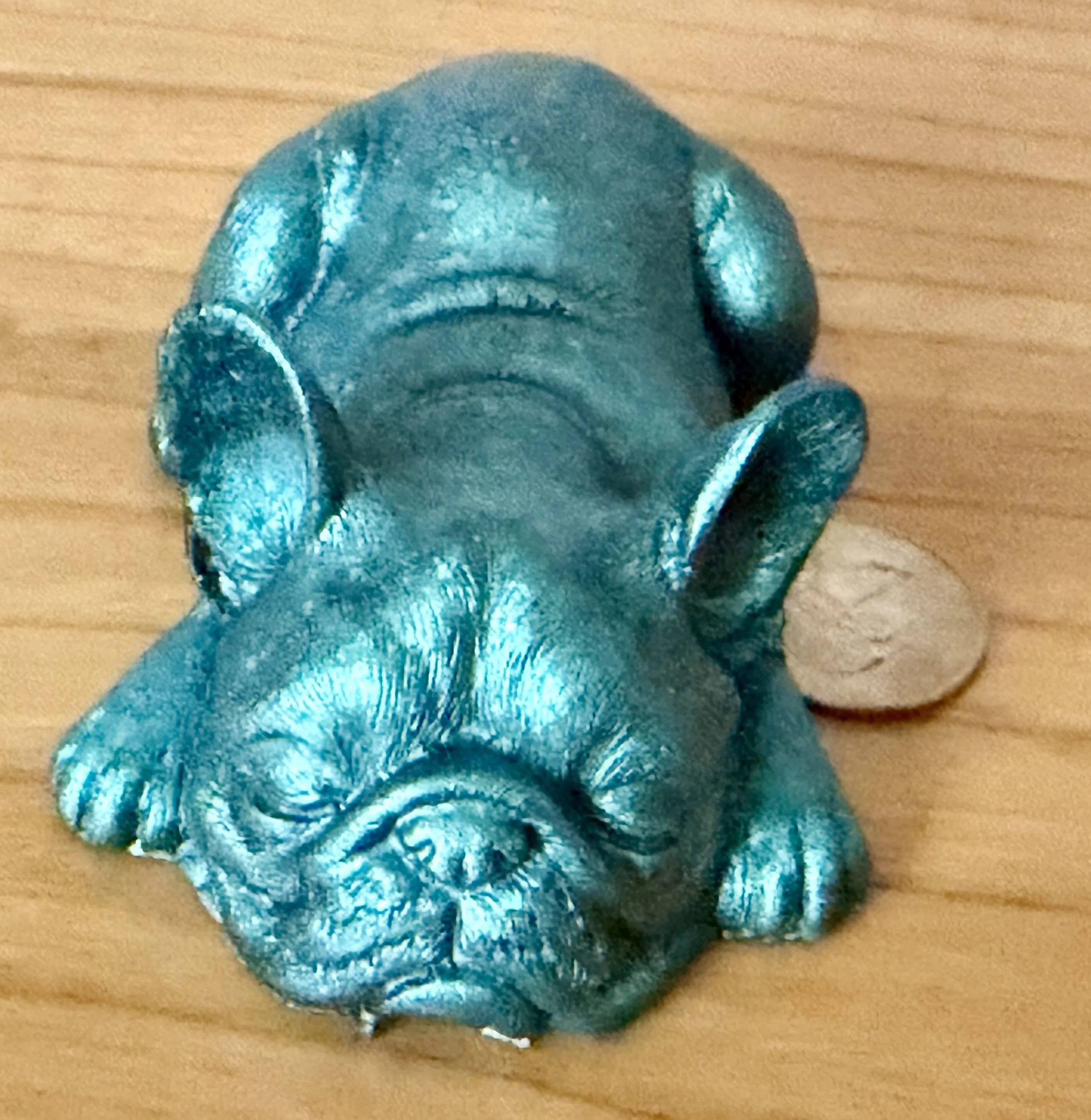 Laying Down Frenchie Sculpture