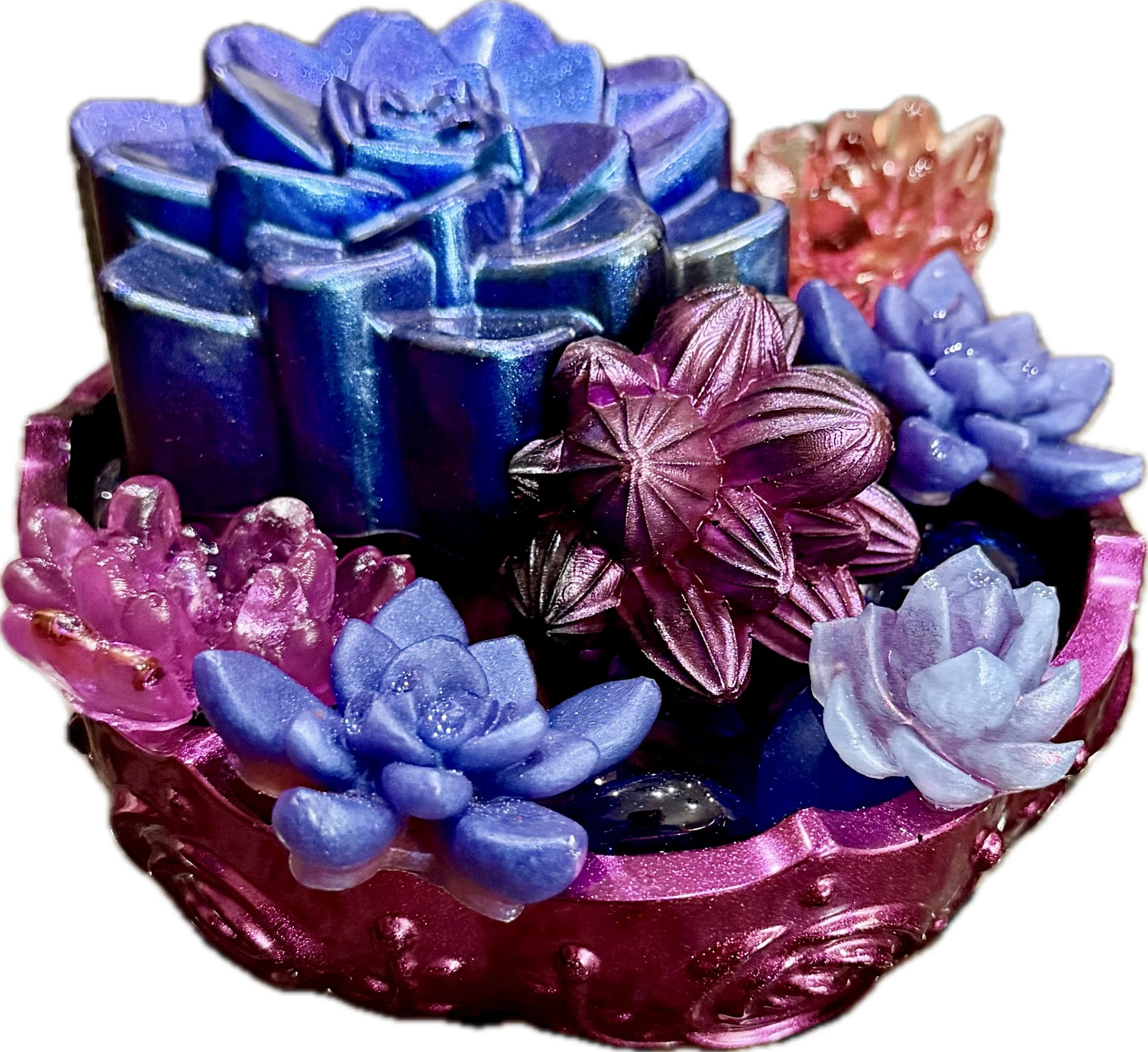 Handmade Vibrant Succulent Art