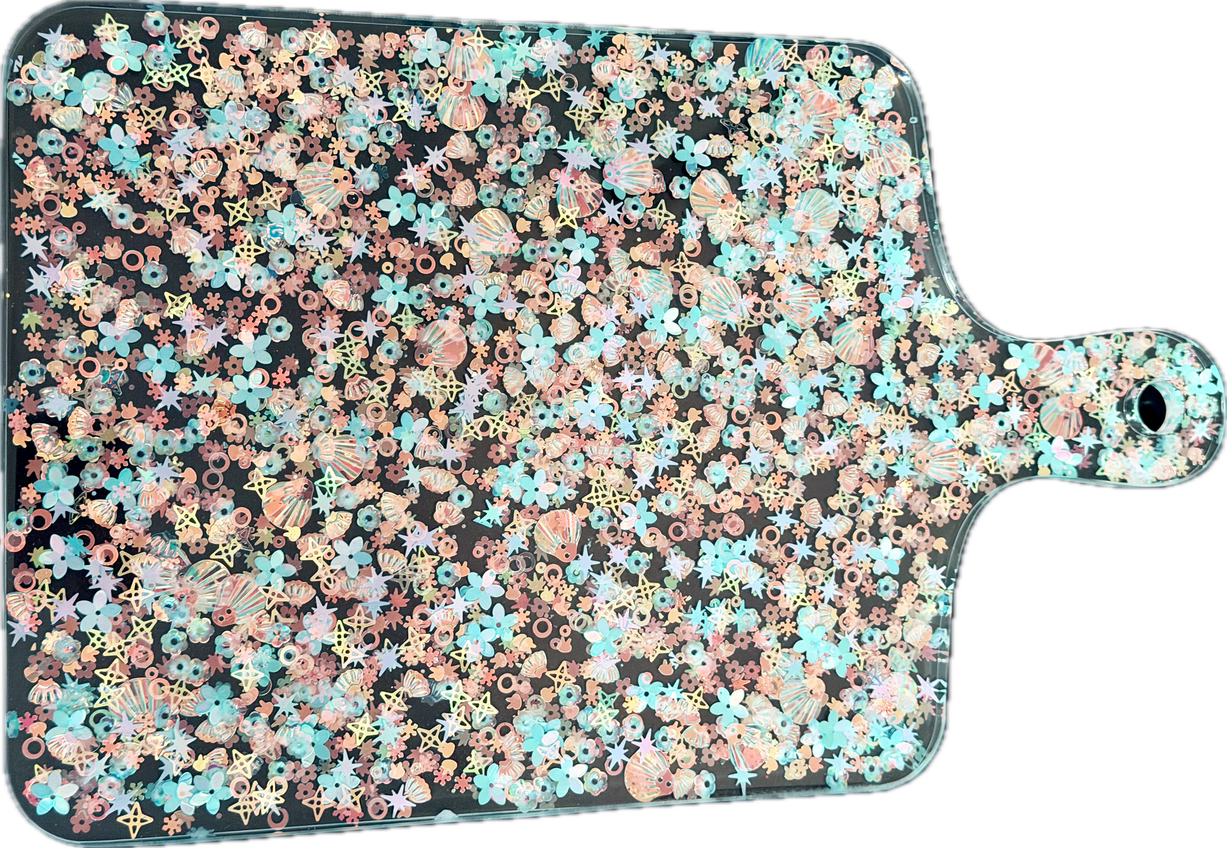 Artistic Floral Resin Charcuterie Board