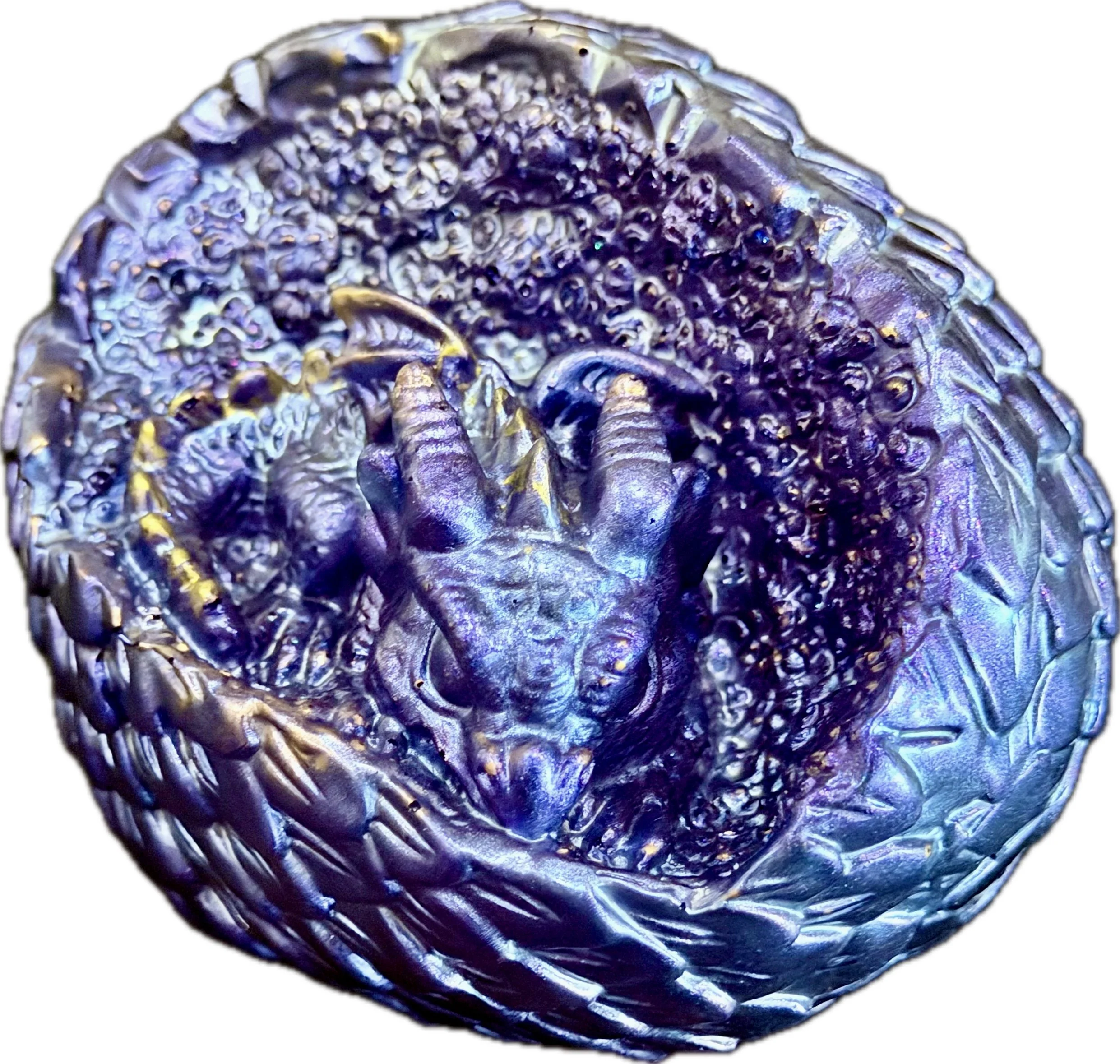 Mystic Purple Dragon Egg Sculpture