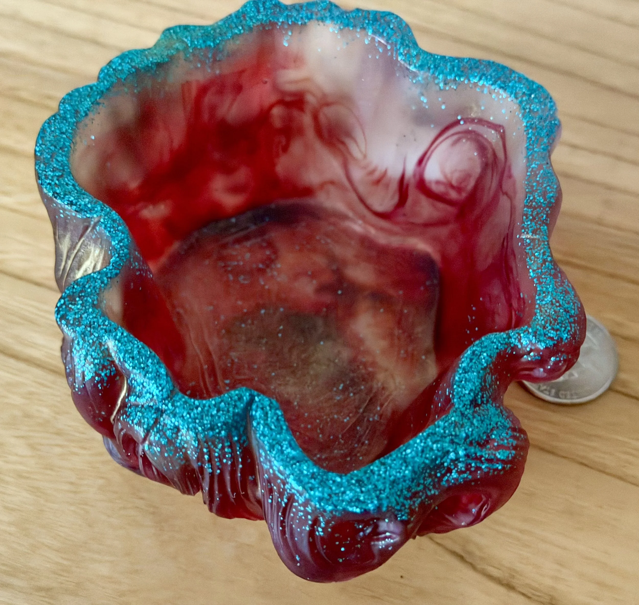 Artisan Resin Faux Stump Elegance Bowl