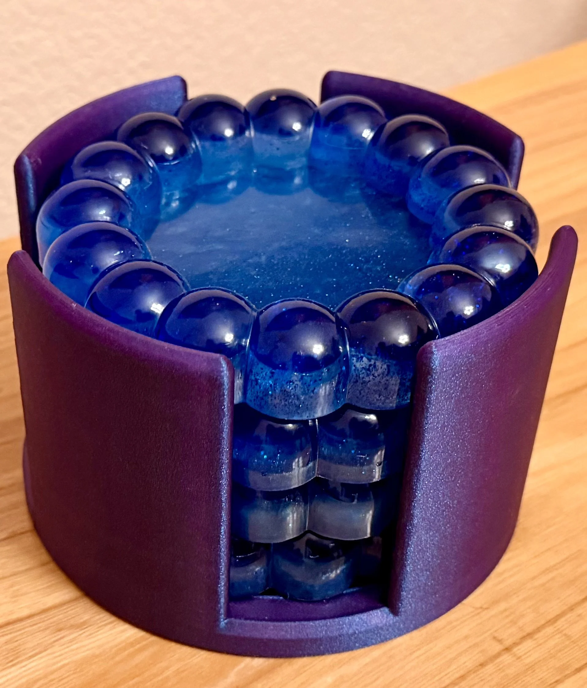 Custom Handcrafted Blue Resin Coasters