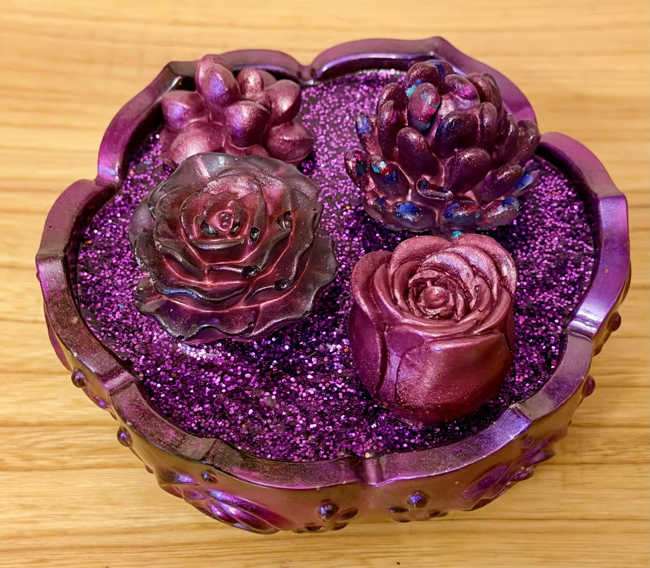 Luminous Succulent Art Bowl