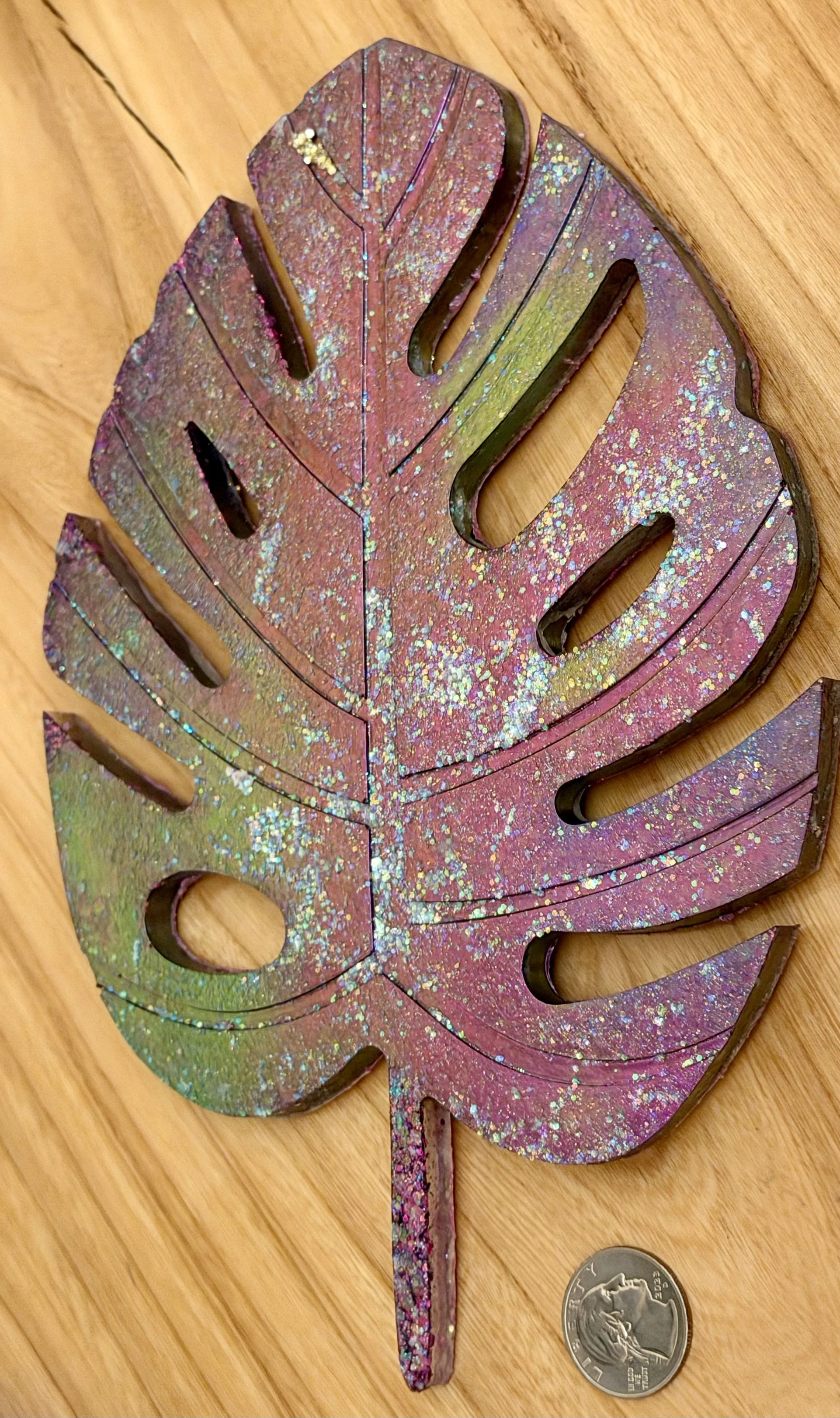Artisan Monstera Resin Trivet