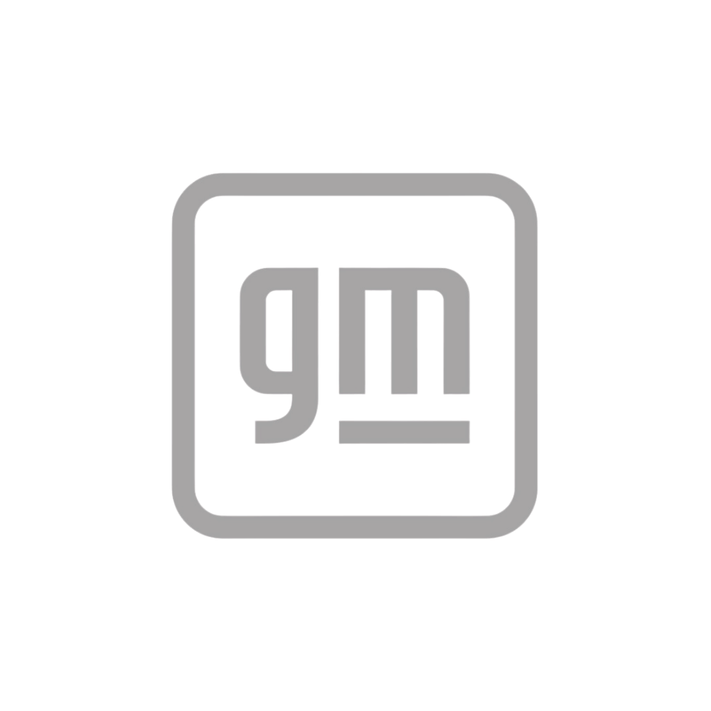 GM logo in black on a dark background.