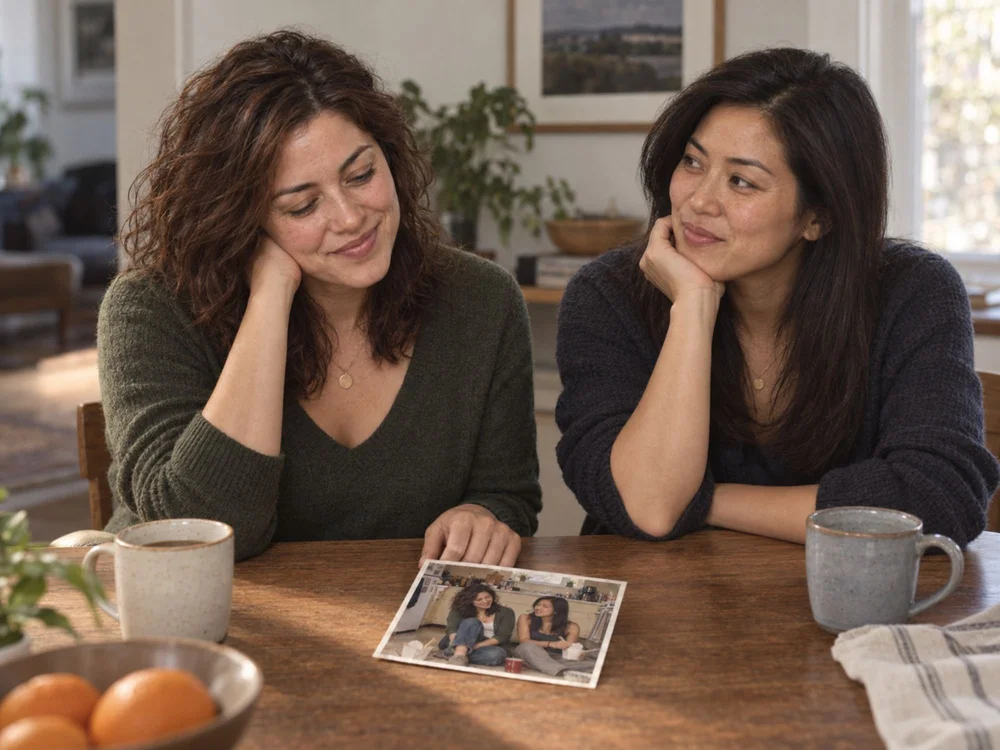 Nora and Maya together in the present day