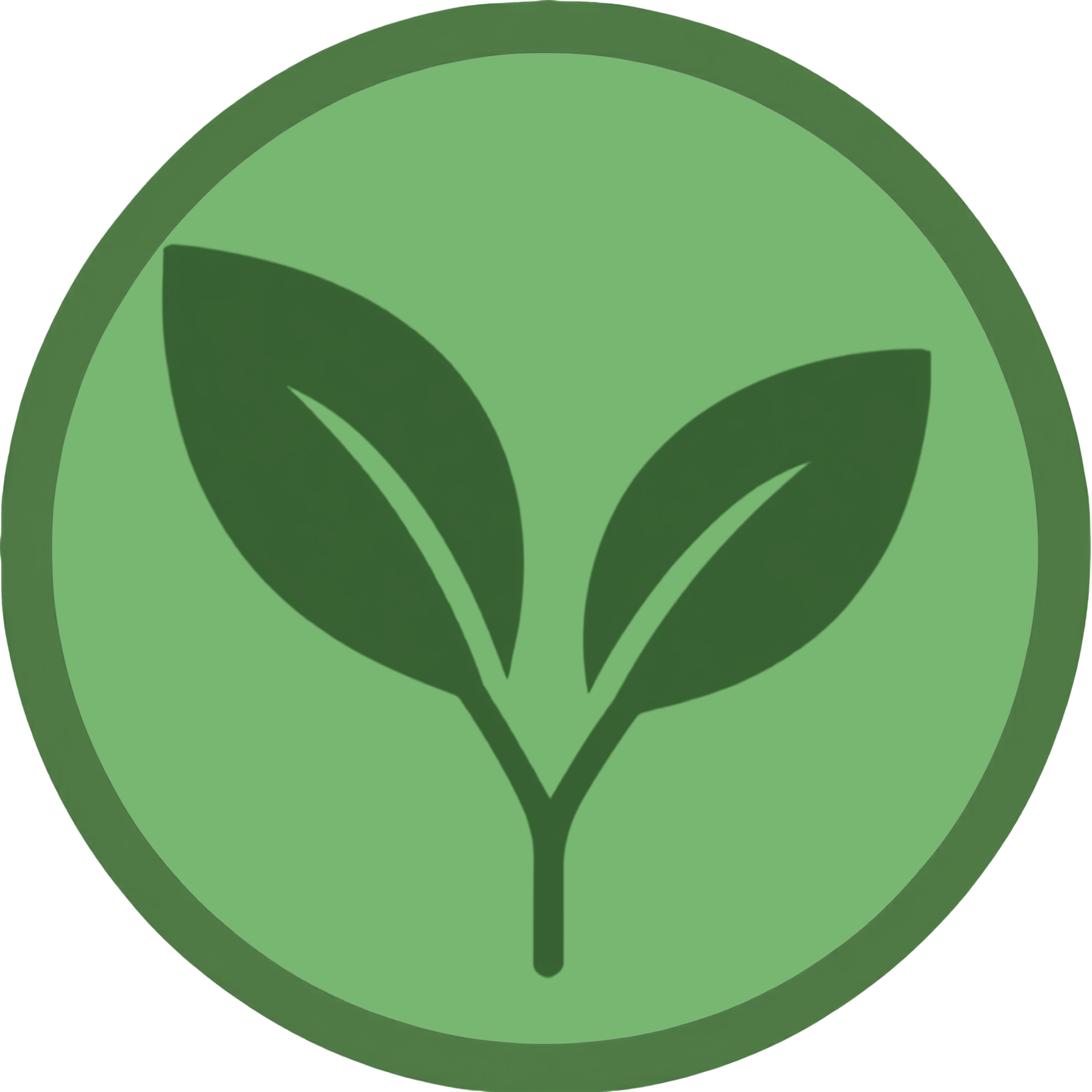 Close-up of a green container with an illustration of a leaf on its side.