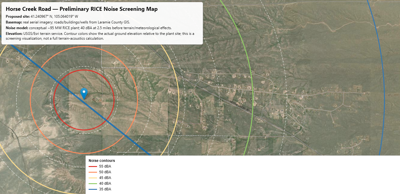 Horse Creek Road Preliminary RICE Noise Screening Map