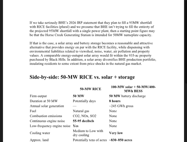 Preliminary Alternative Scenario — Solar + Battery Storage