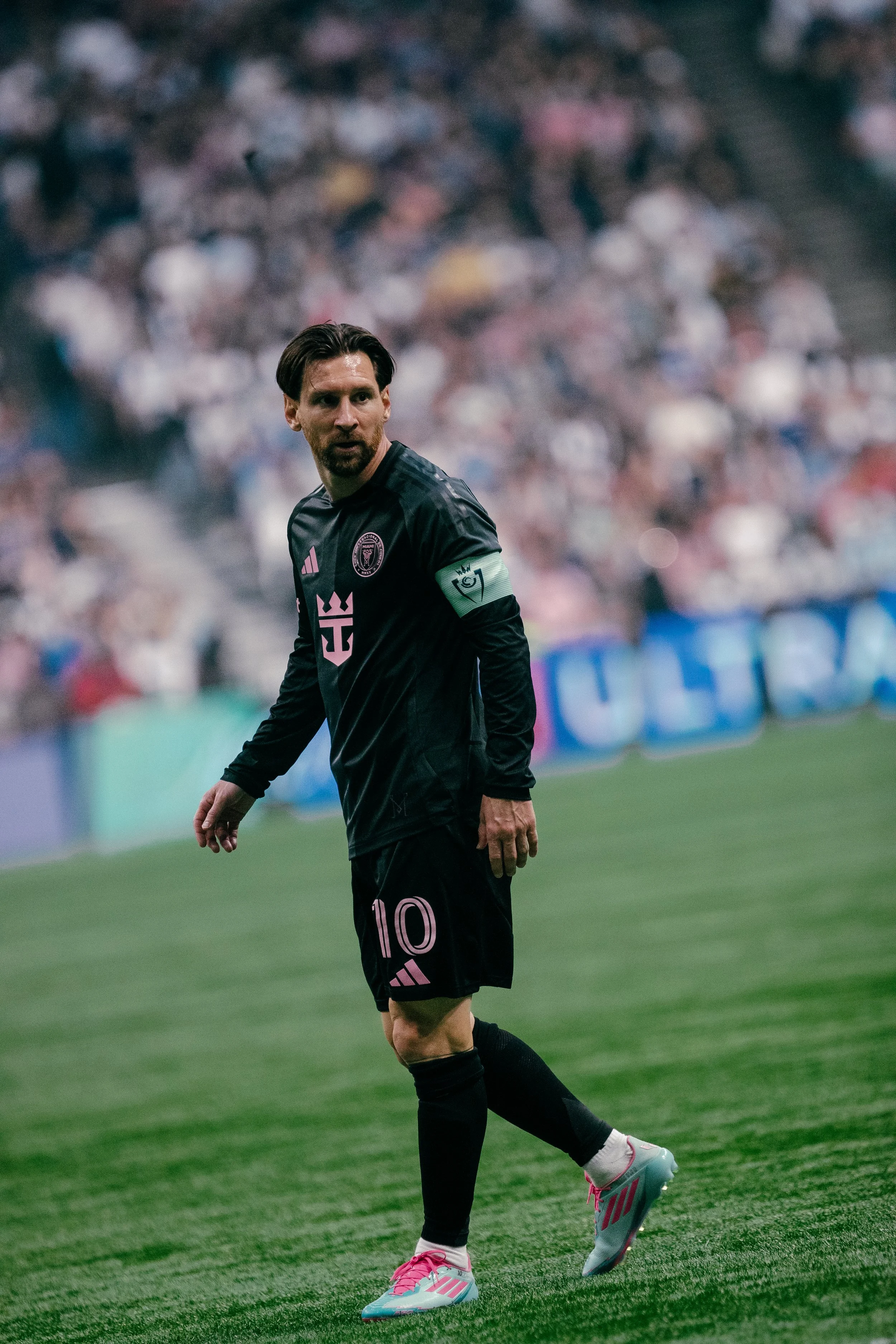 Beau Chevalier photo of soccer player Lionel Messi playing against Vancouver Whitecaps FC at BC Place in 2025 Concacaf Champions Cup tournament