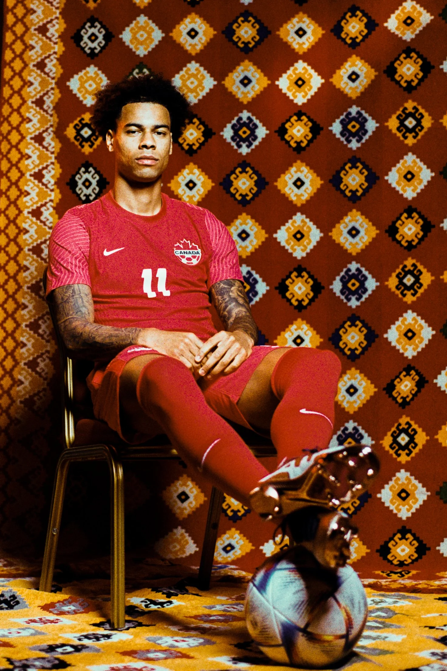 Beau Chevalier photo of Tajon Buchanan in Qatar for Canada Soccer ahead of the FIFA World Cup 2022 Qatar