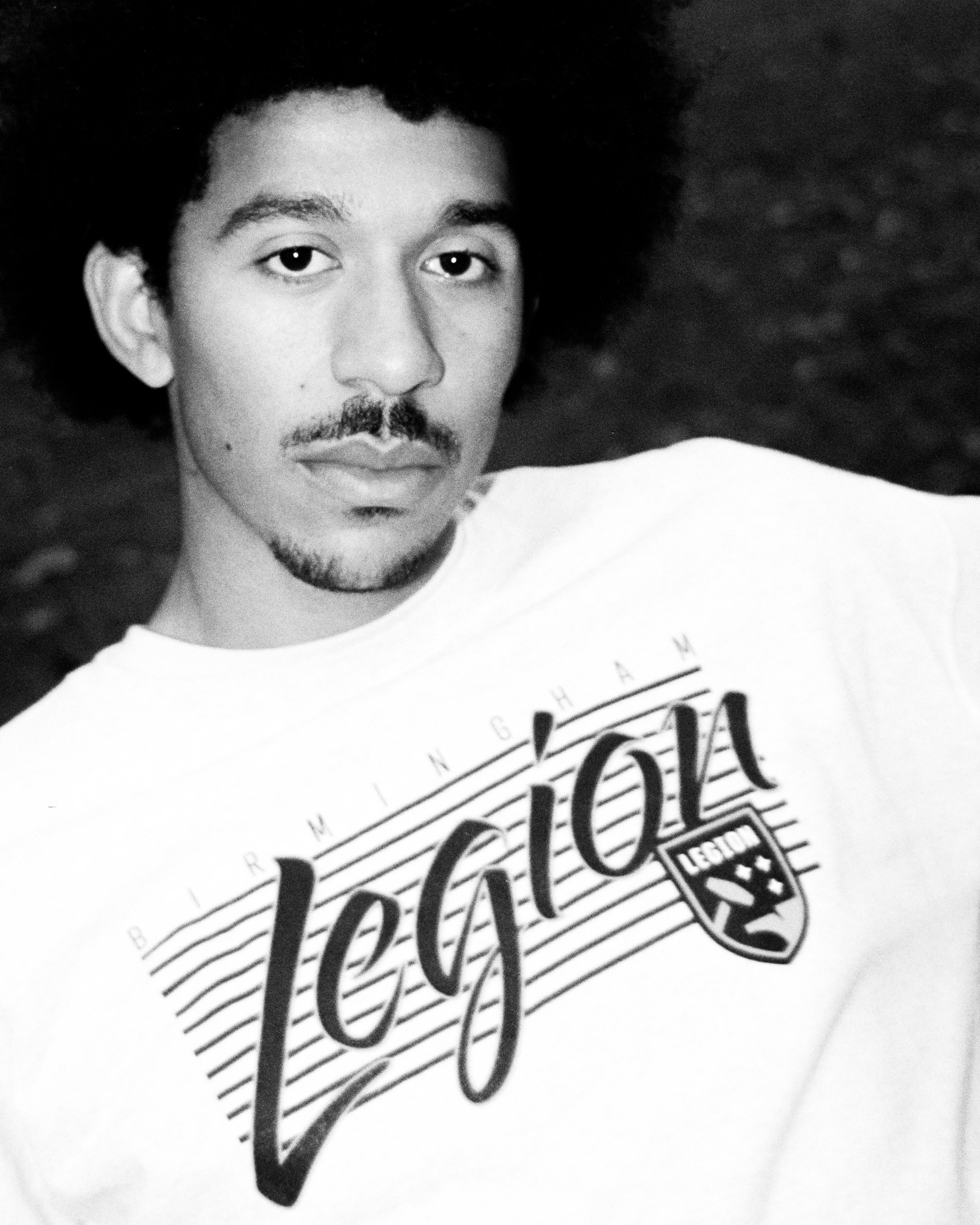 Beau Chevalier photo of US Me's National Team player Chris Richards posing in Birmingham Legion FC merchandise