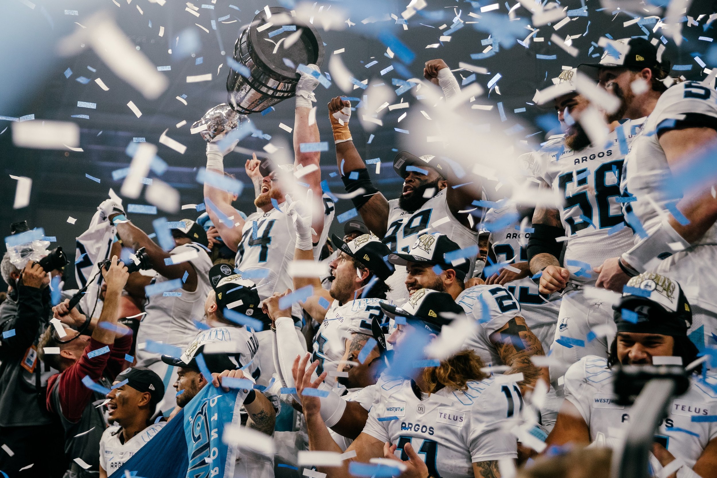 Beau Chevalier photo of Toronto Argos 2024 Canadian Football League Grey Cup win over the 
Winnipeg Blue Bombers at BC Place