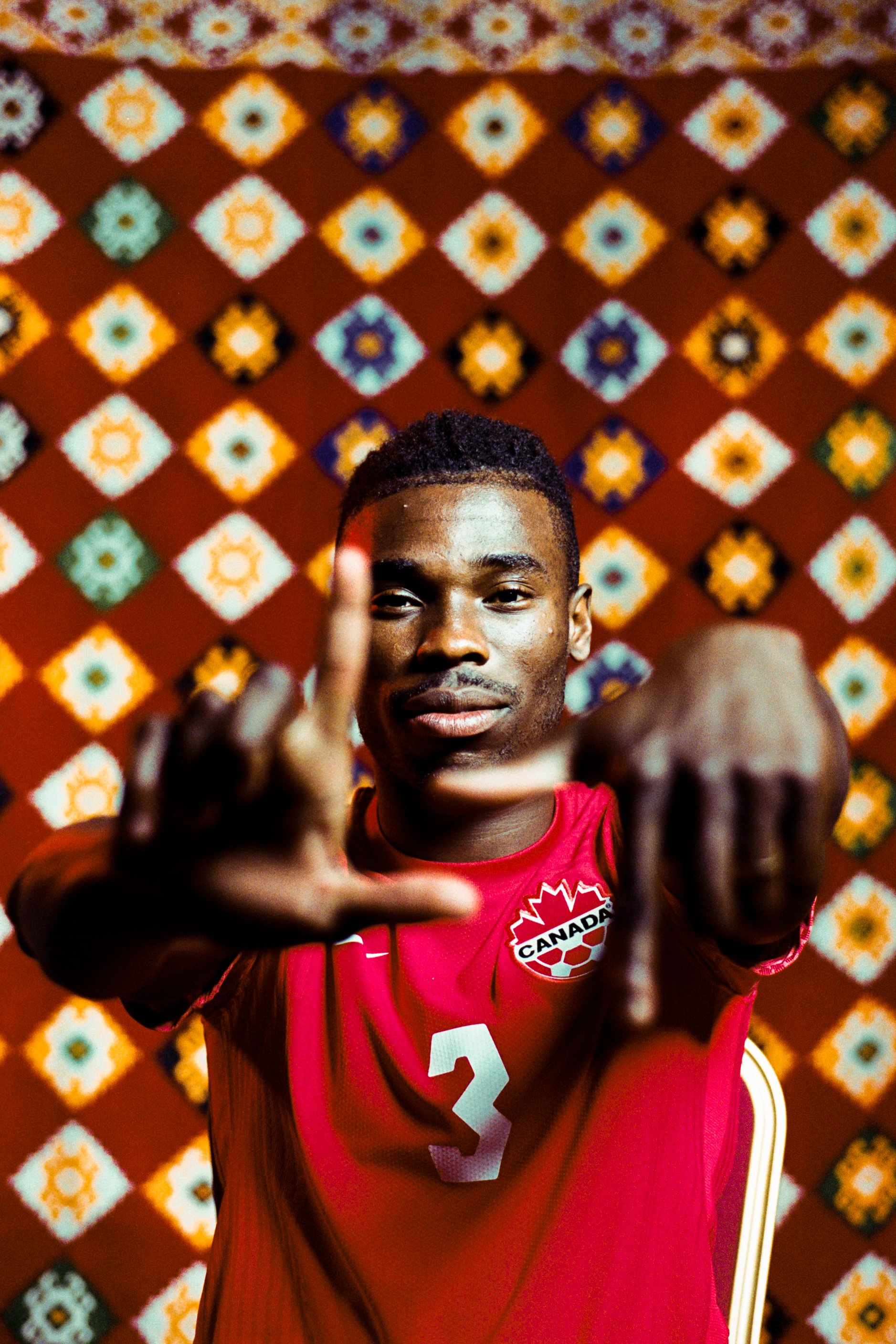 Beau Chevalier photo of Sam Adekugbe in Qatar for Canada Soccer ahead of the FIFA World Cup 2022 Qatar
