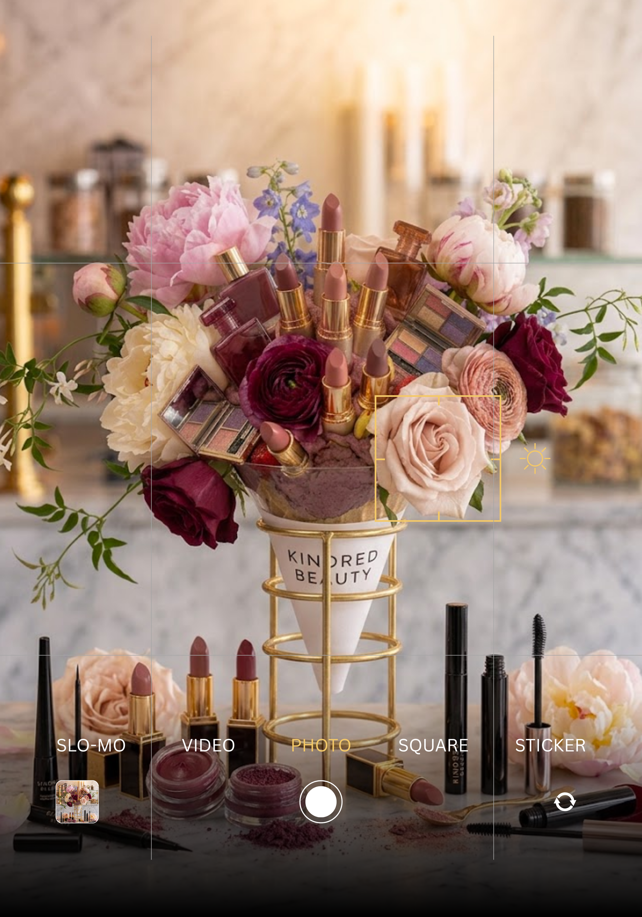 Sample content mockup for a beauty brand, created by 1902 Marketing to showcase content style